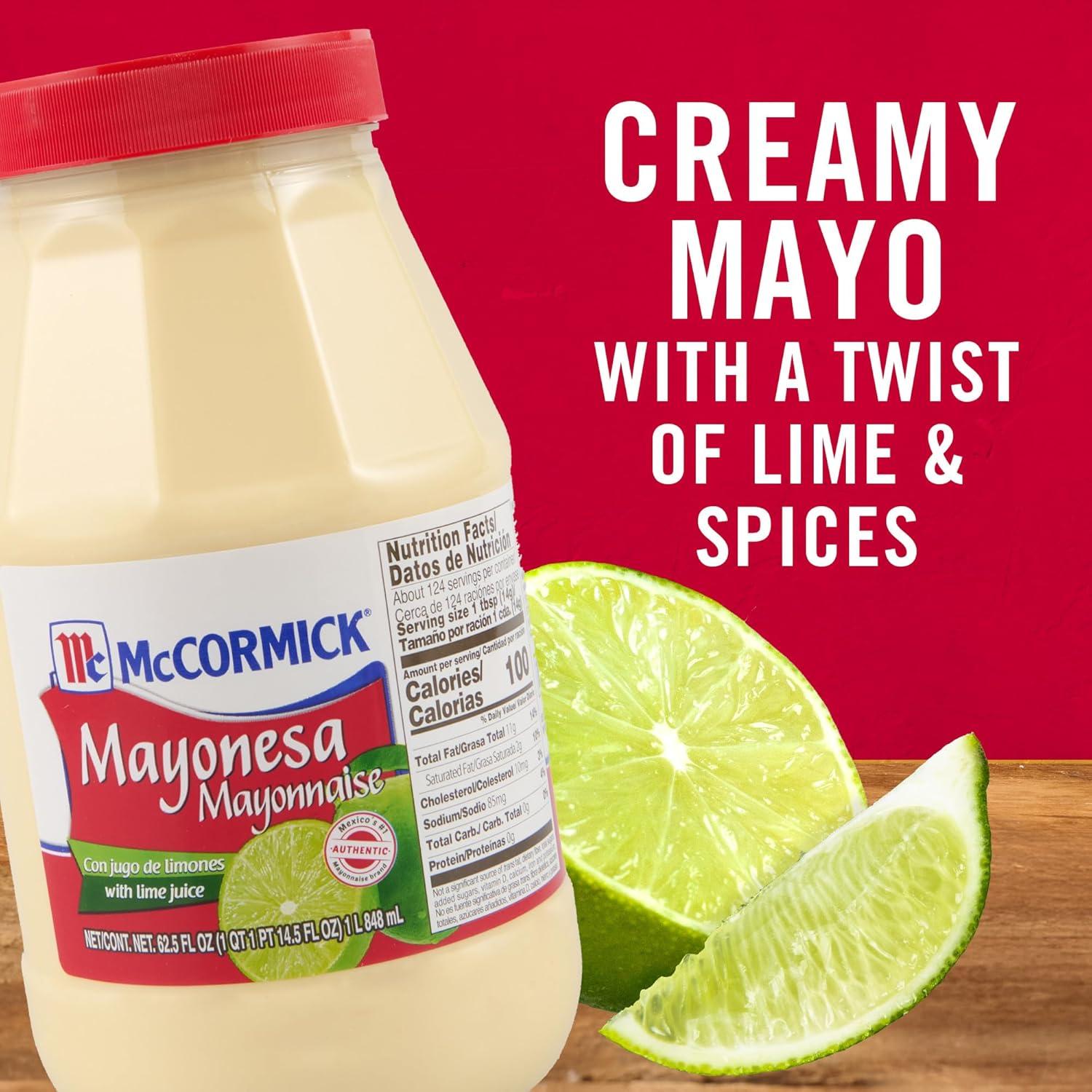 Mayonesa McCormick con Jugo de Lima 1.84 L - Sabor Mexicano