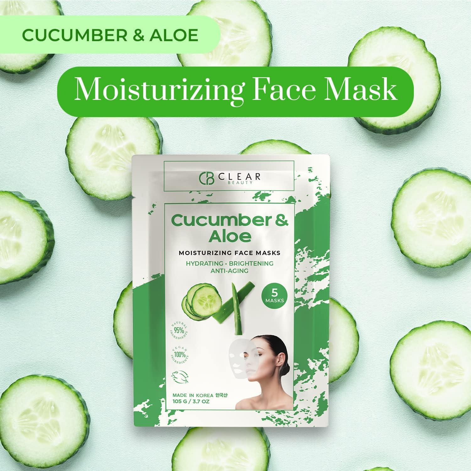 Mascarilla Facial Hidratante Klar & Co Pepino y Aloe 1 Unidad