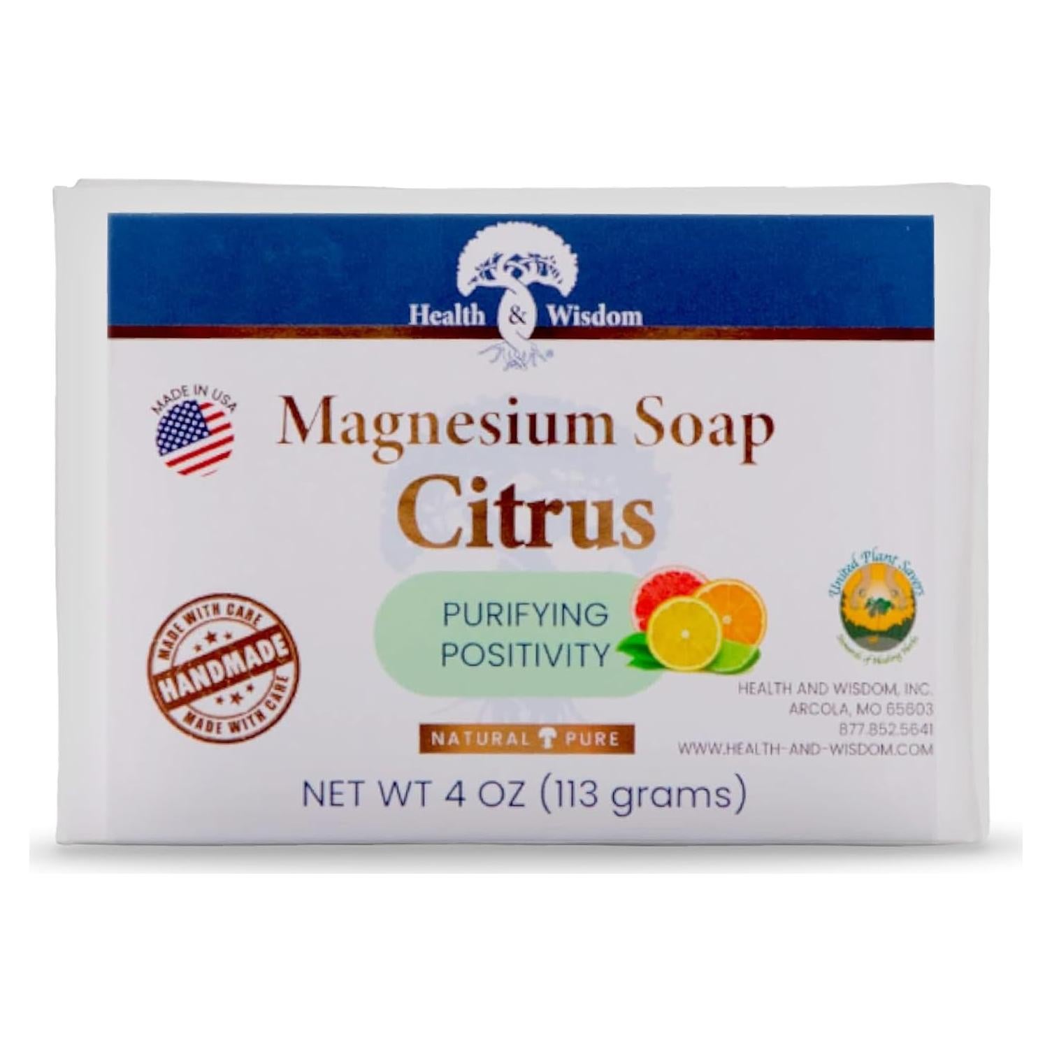 Jabón de Magnesio Health and Wisdom 113g Aroma Cítrico