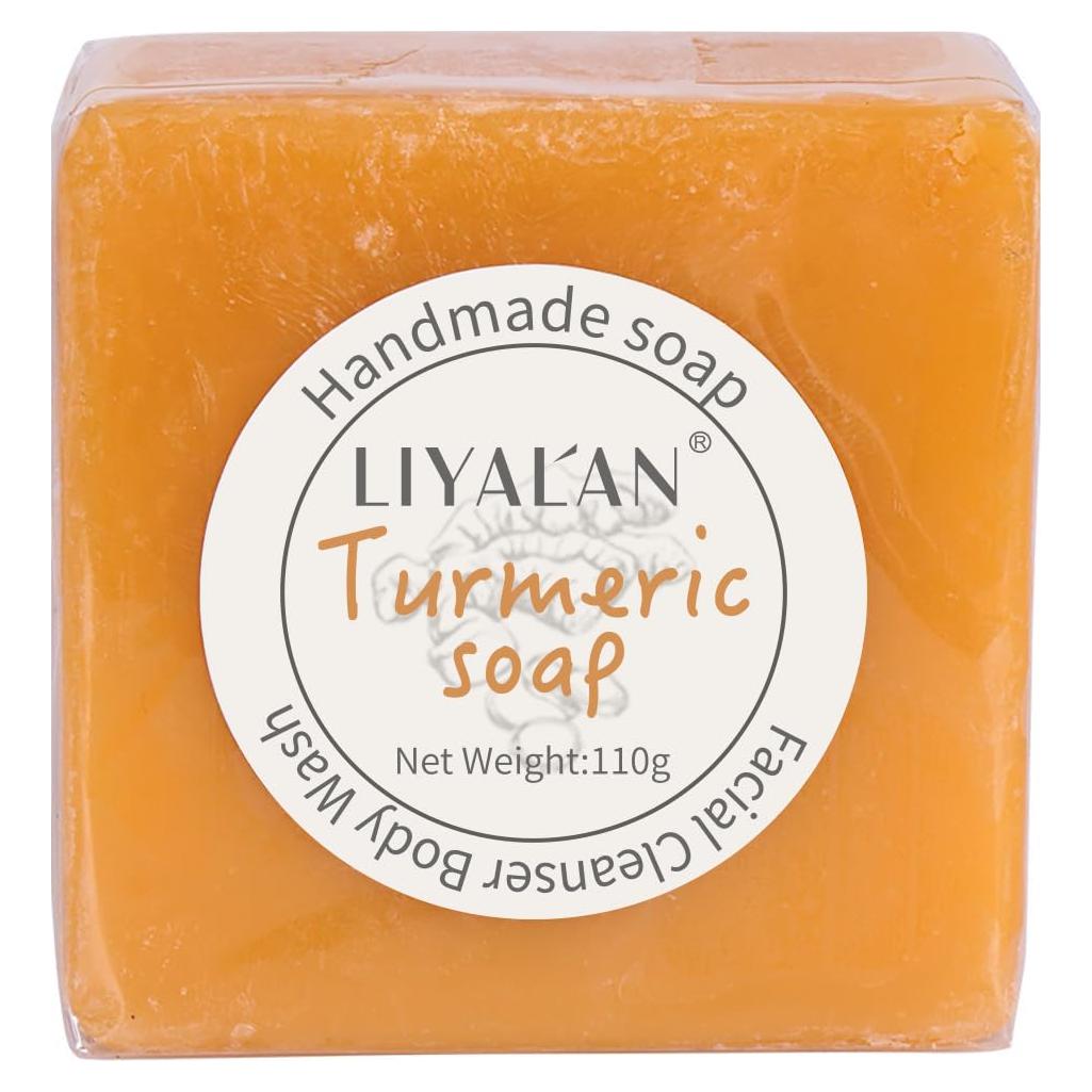Jabón de Cúrcuma LIYALAN 109.6g - Natural Vegano para Piel