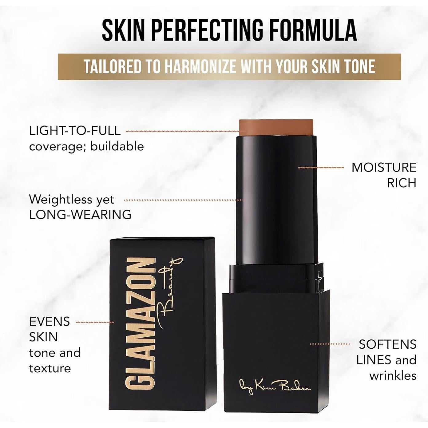 Barra de Base Glamazon Segundo a Ninguno Sable Bronce 68g