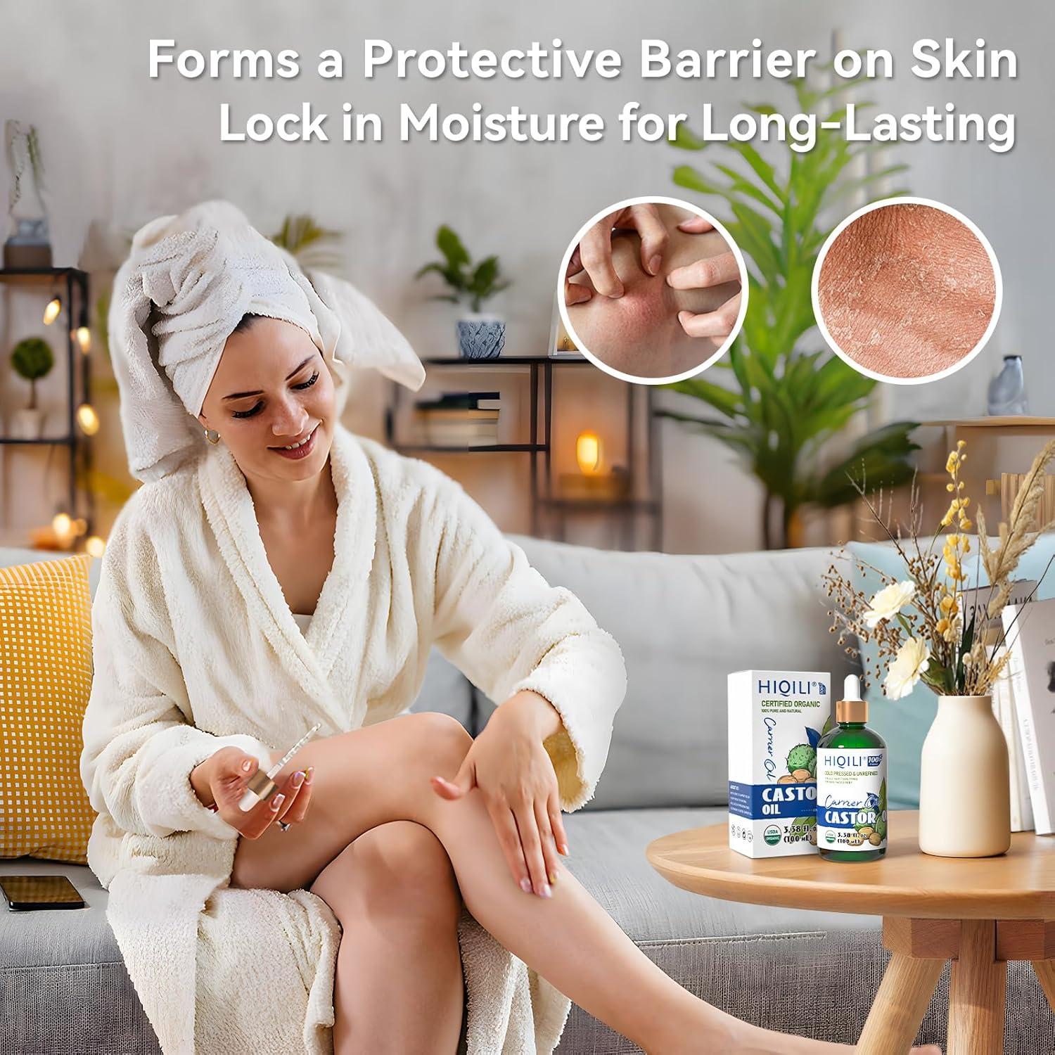 Aceite de Ricino Orgánico HIQILI 100 ml Prensado en Frío