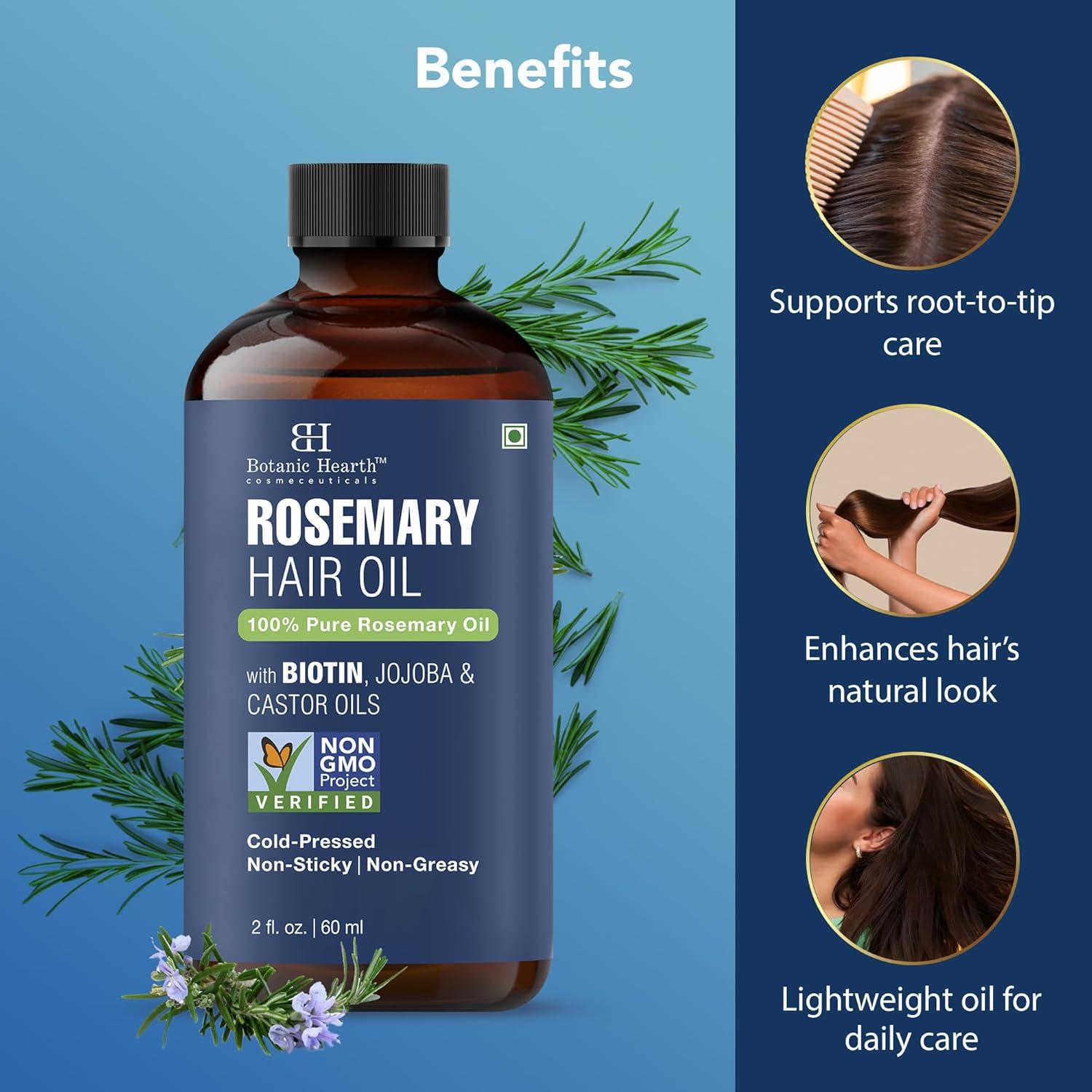 Aceite de Romero Puro Botanic Hearth 60ml - Crecimiento Cabello