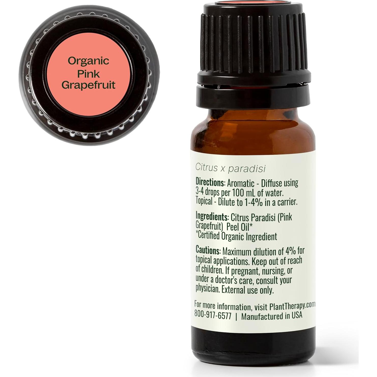 Aceite Esencial de Pomelo Rosa Orgánico Plant Therapy 10 mL 100% Puro