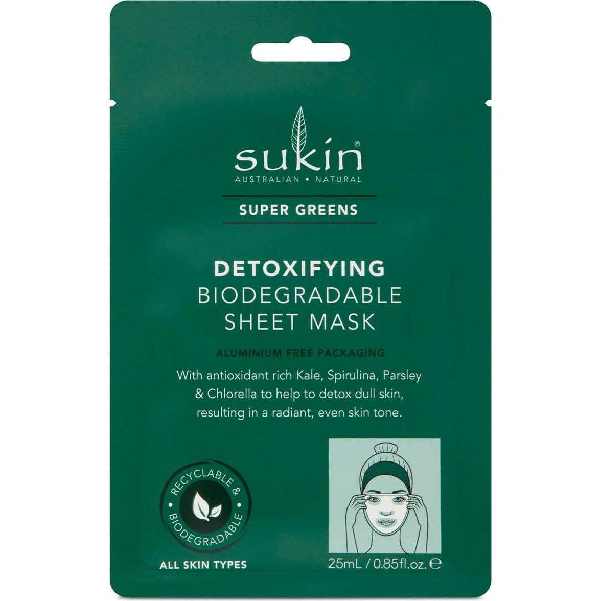 Mascarilla Desintoxicante Sukin Super Greens - 8 Sachets