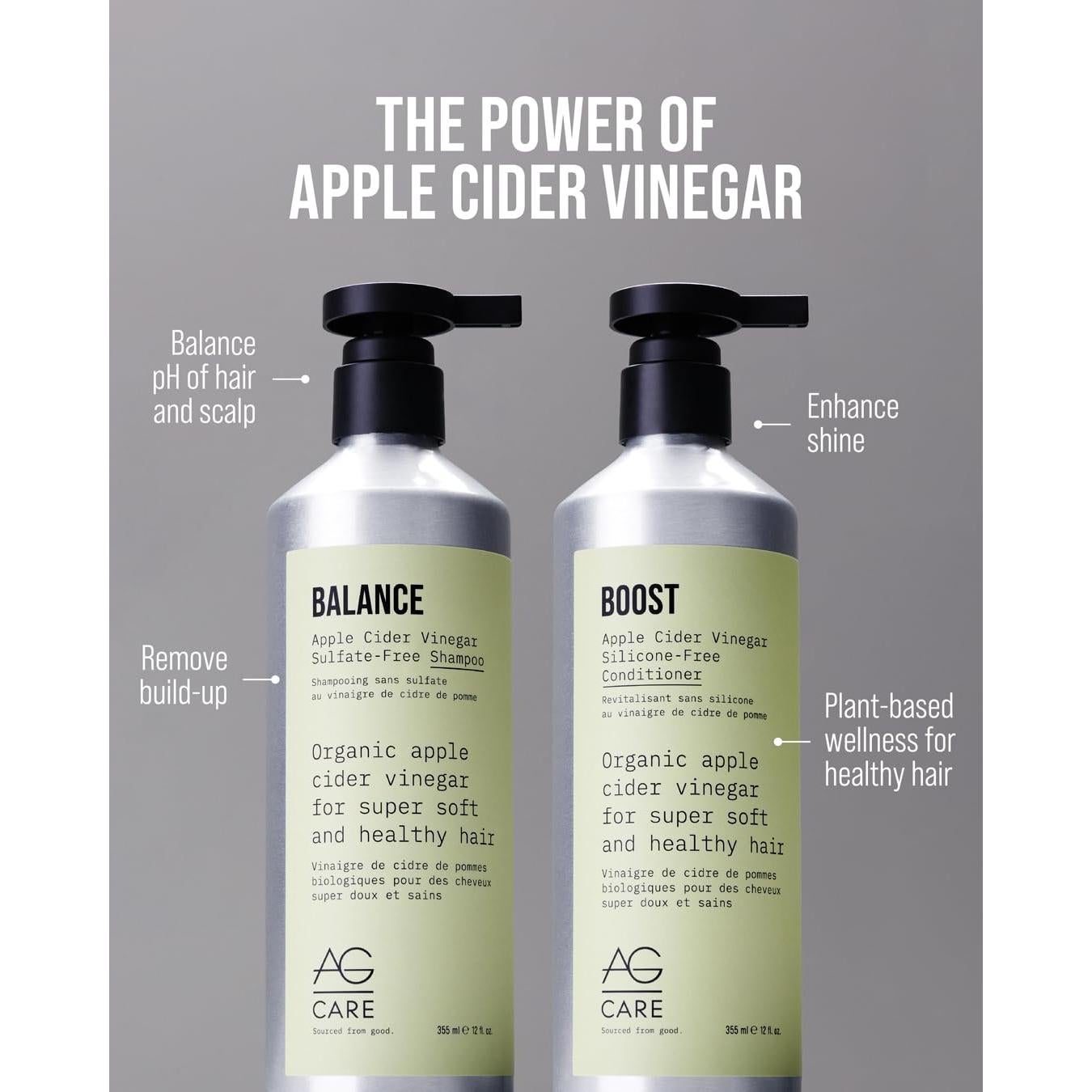 Champú sin sulfatos AG Care Balance 354 ml - Vinagre de Sidra
