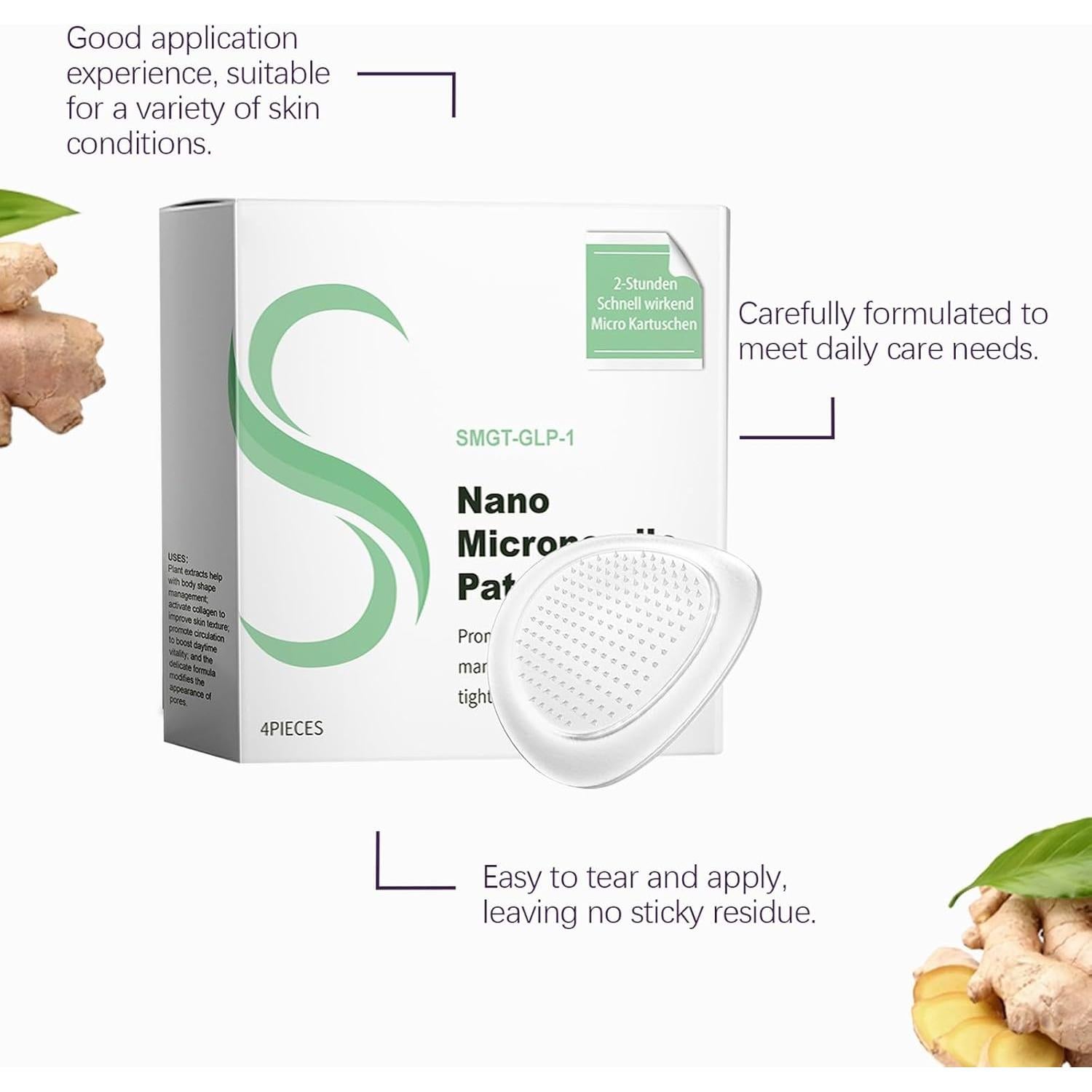 Parches Nano SMGT-GLP-1 para Cuidado de la Piel - 1 Caja