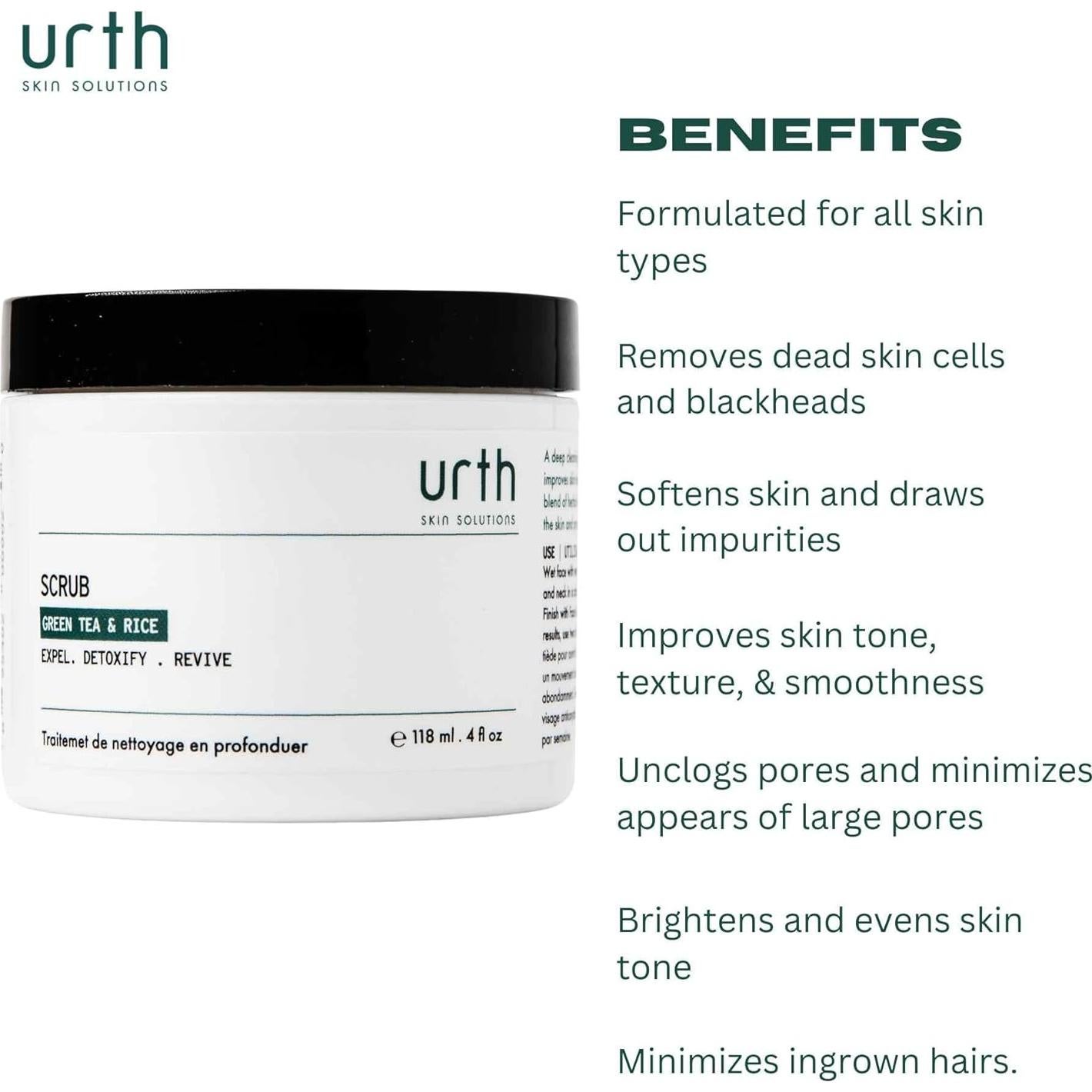 Exfoliante Facial Urth para Hombres 118 ml - Té Verde y Arroz