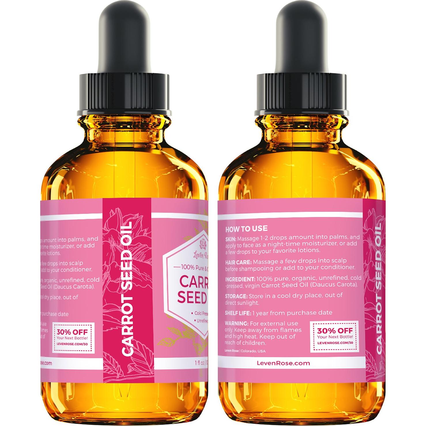 Aceite de Semilla de Zanahoria Puro Leven Rose 30 ml Hidratante
