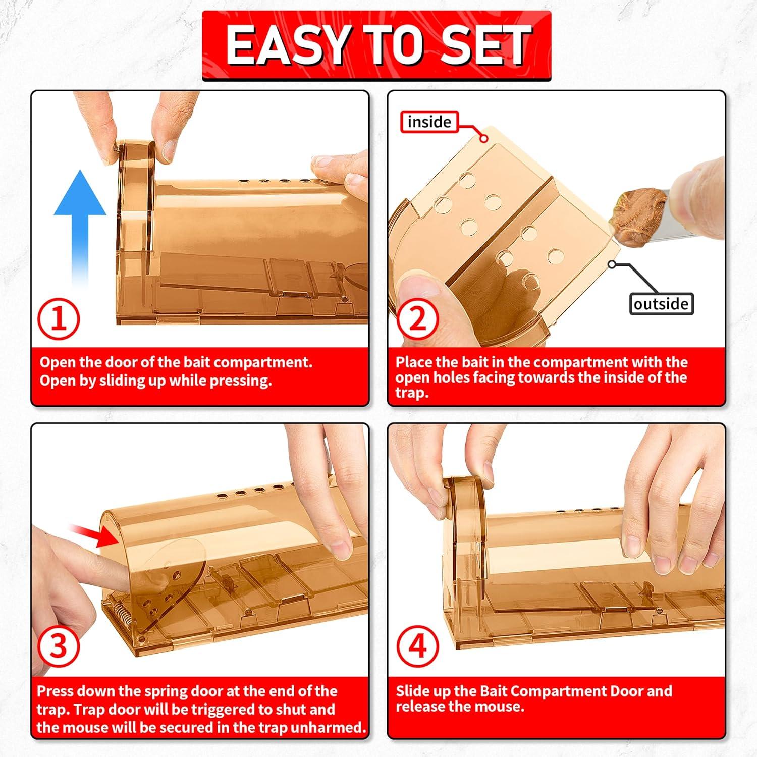 Trampas Humanas para Ratones LULUCATCH 2 Piezas Reutilizables