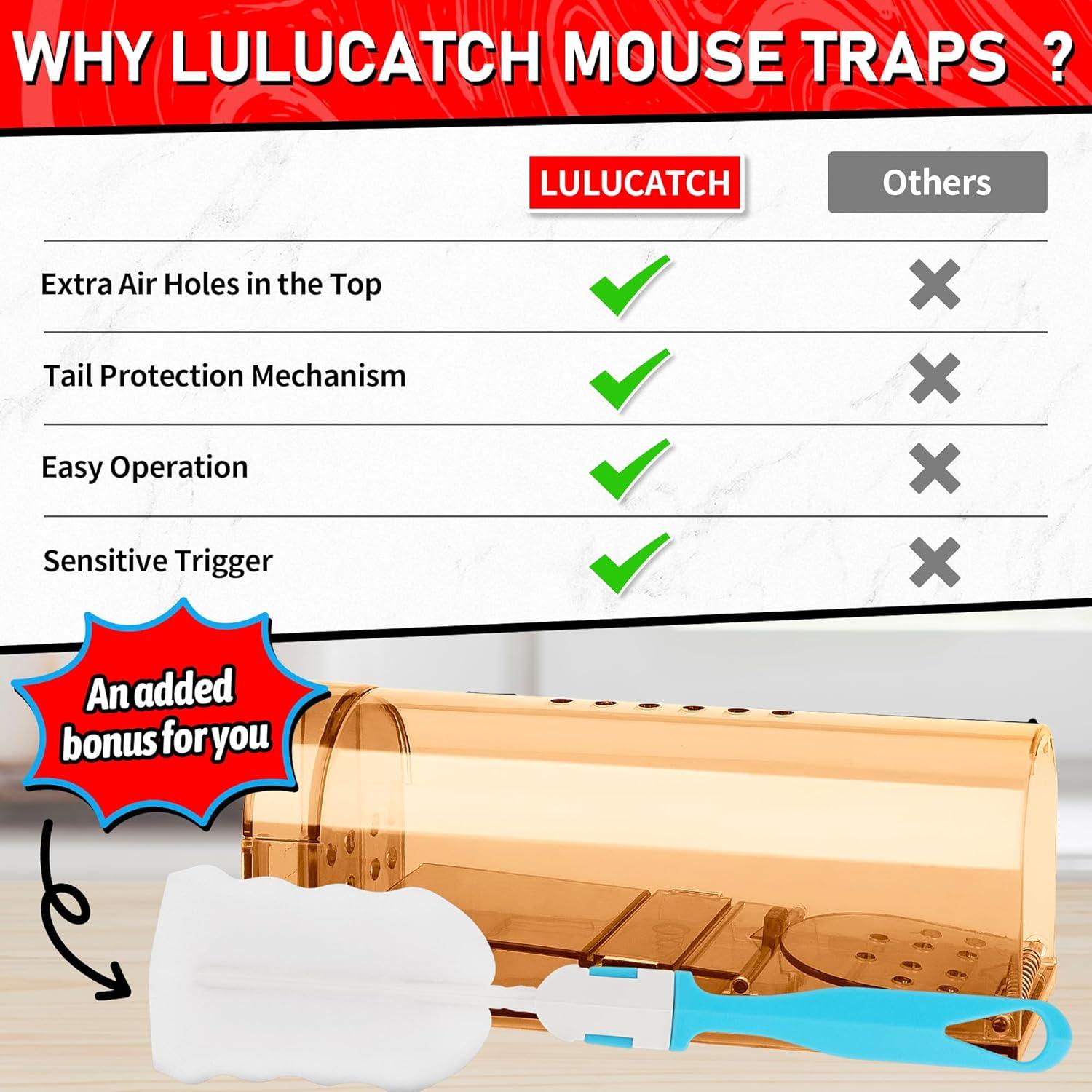 Trampas Humanas para Ratones LULUCATCH 2 Piezas Reutilizables