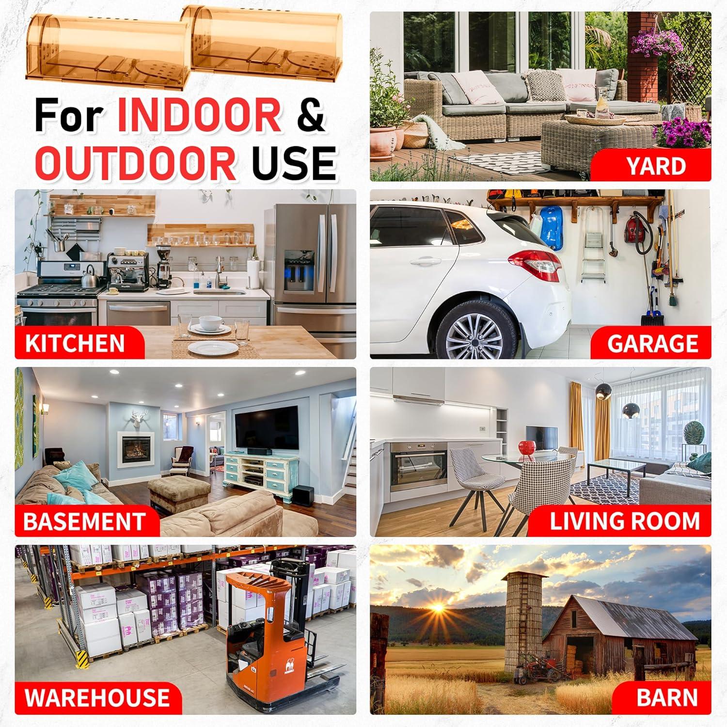 Trampas Humanas para Ratones LULUCATCH 2 Piezas Reutilizables