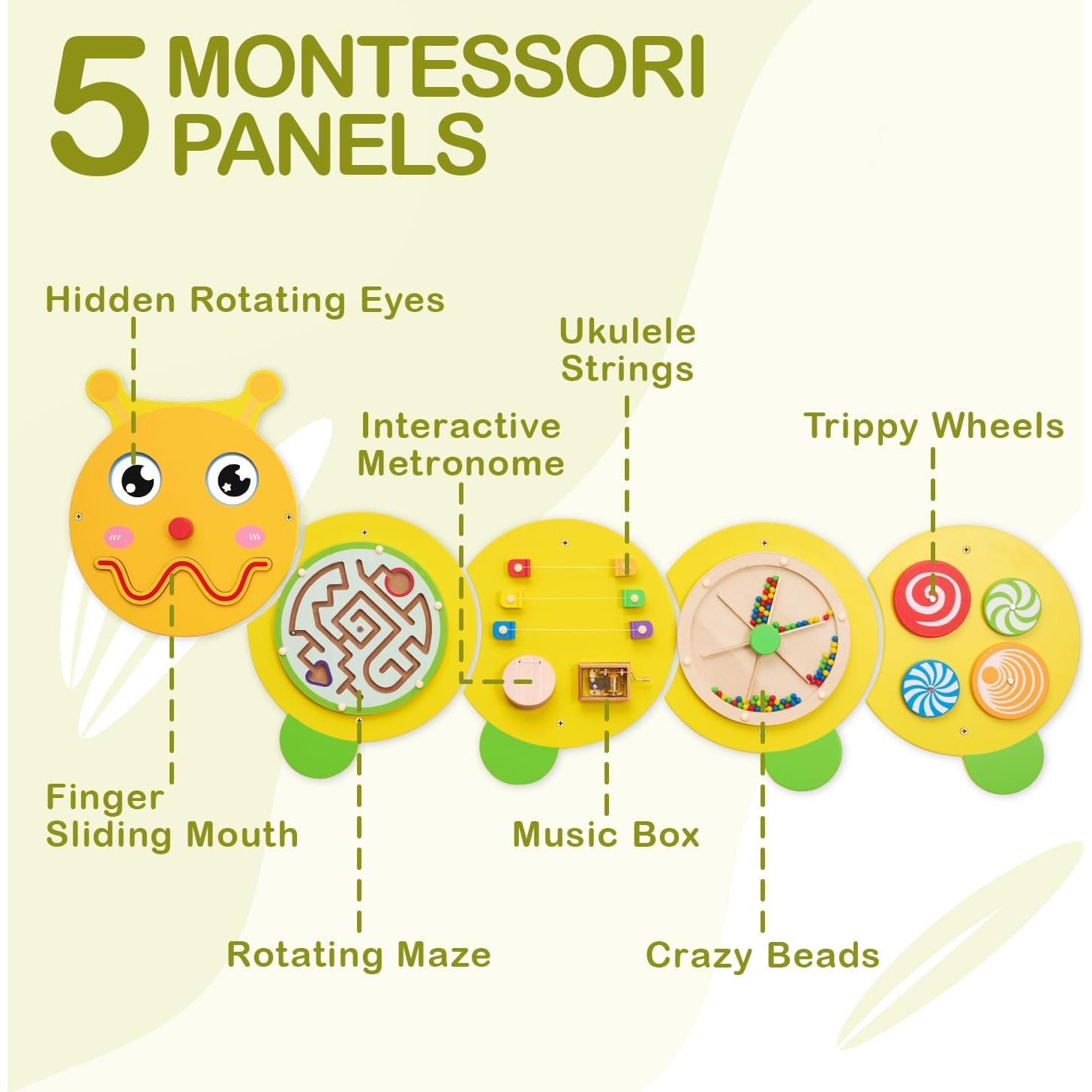 Tablero Ocupado Montessori Monlàurd Oruga 129.5x7.6 cm 6M+