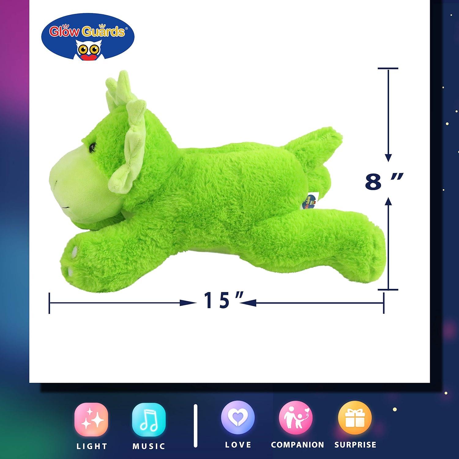 Peluches Musicales Guardias Brillantes Triceratops Verde 38 cm