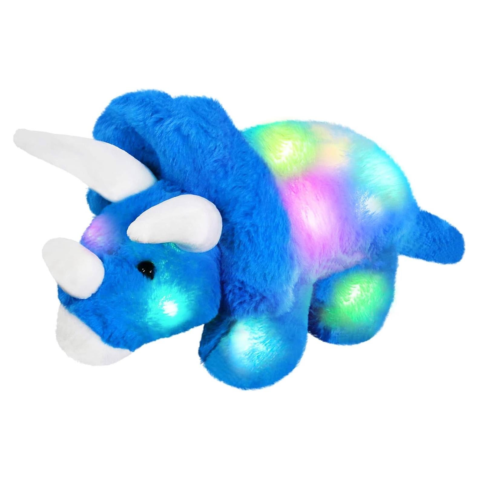 Triceratops de Peluche Azul Guardias Brillantes 40 cm con Luces LED