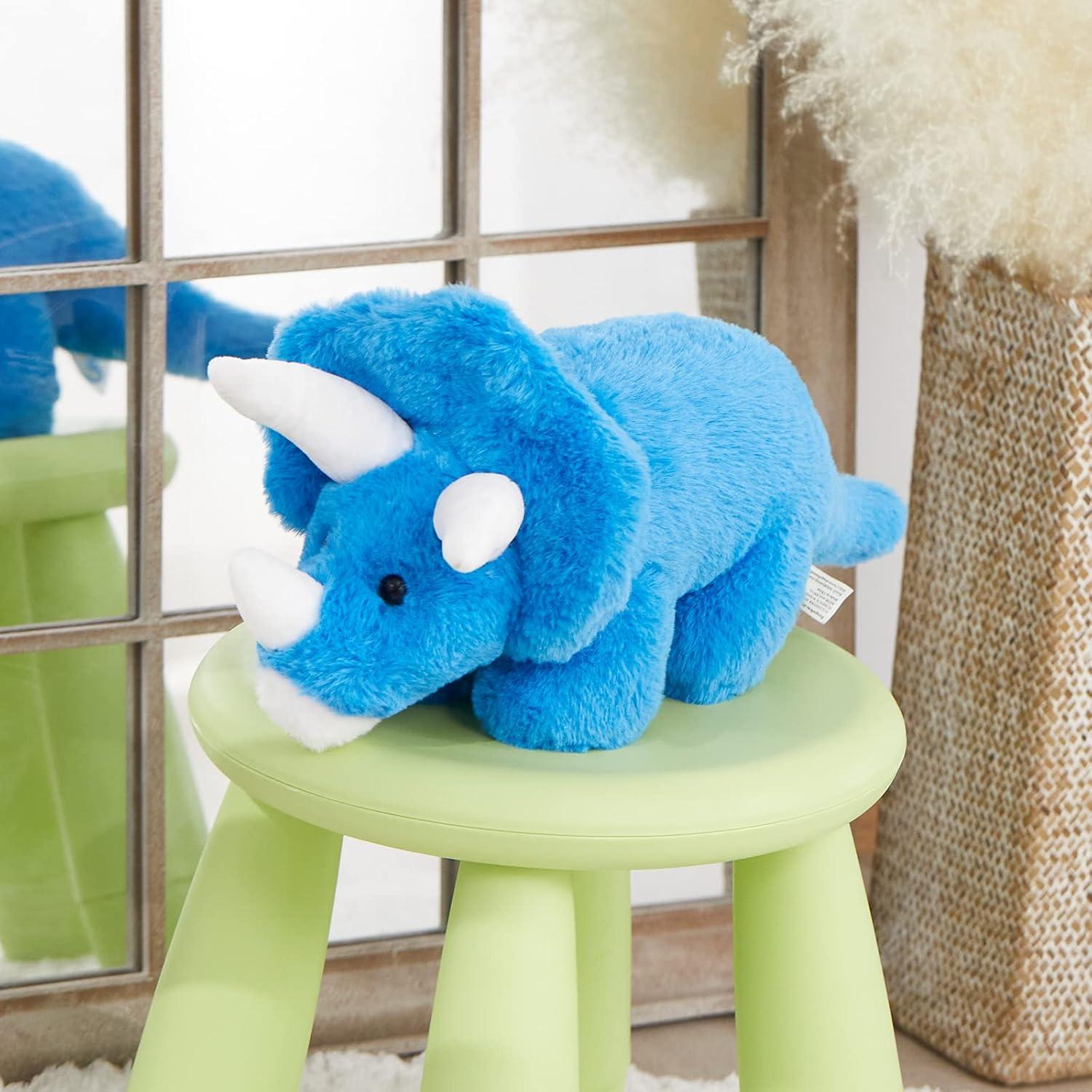 Triceratops de Peluche Azul Guardias Brillantes 40 cm con Luces LED