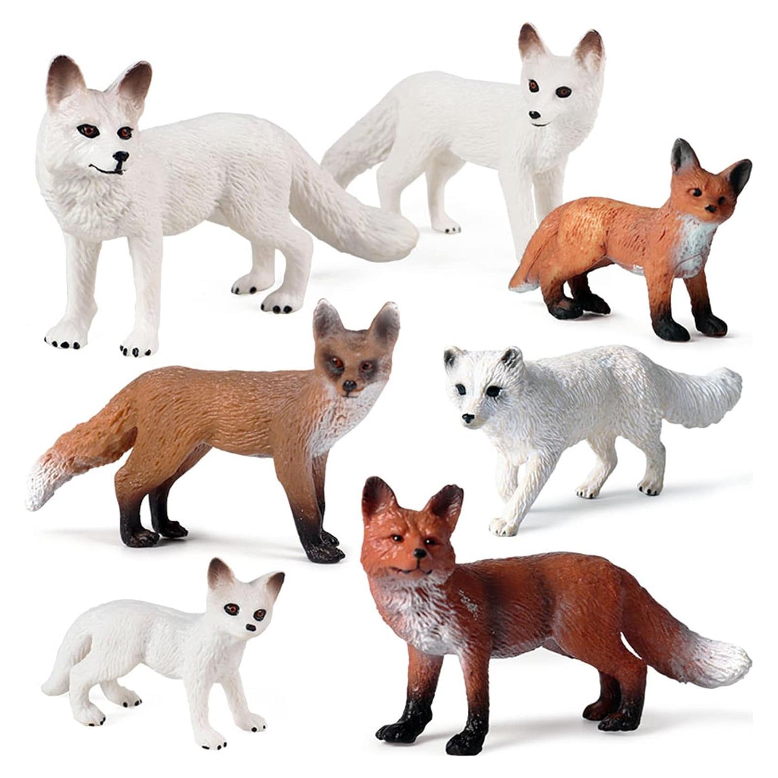 Set de 7 Figuras de Zorro RCOMG - Zorros Rojos y Árticos