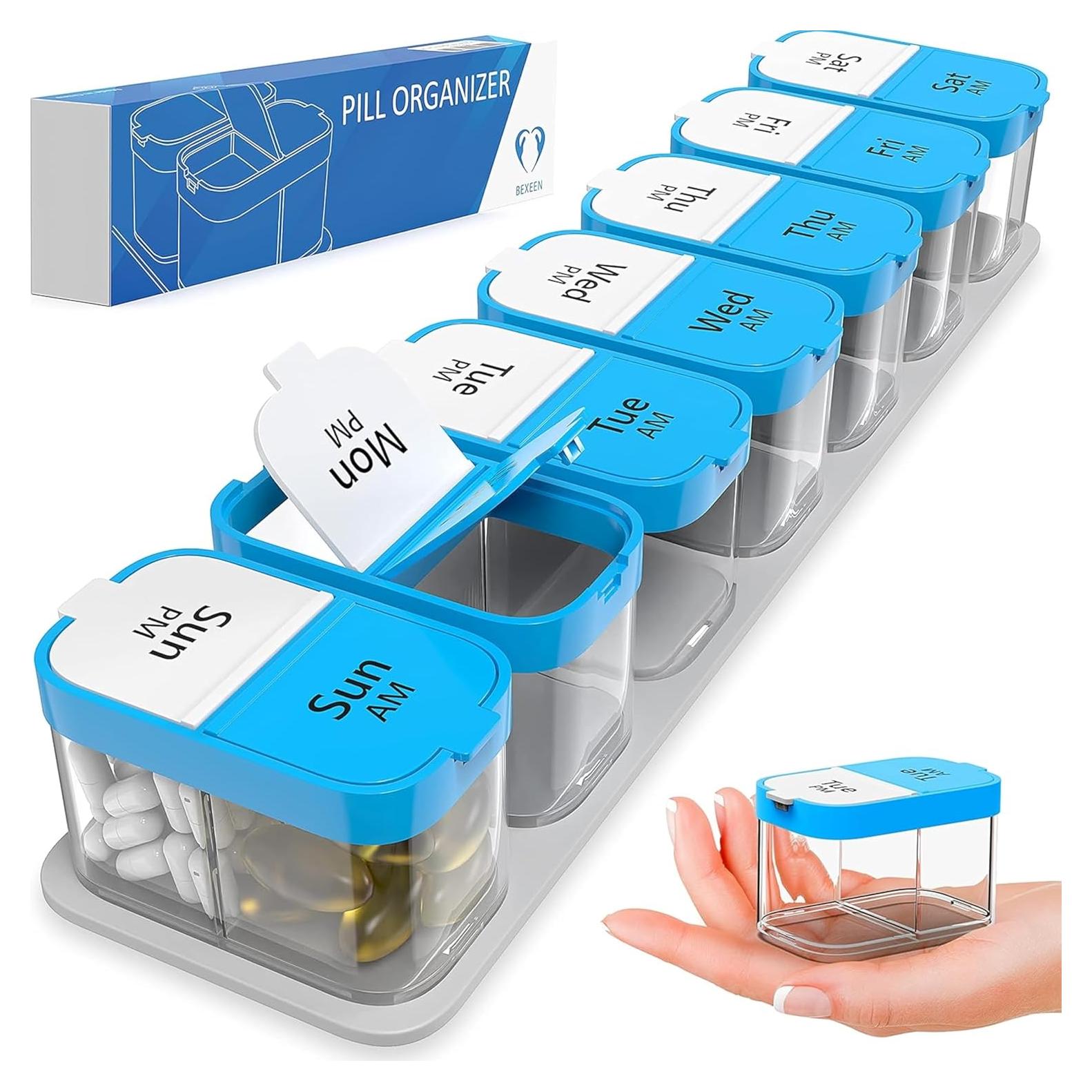 Organizador de Pastillas Semanal XL Bexeen - 2 Veces al Día