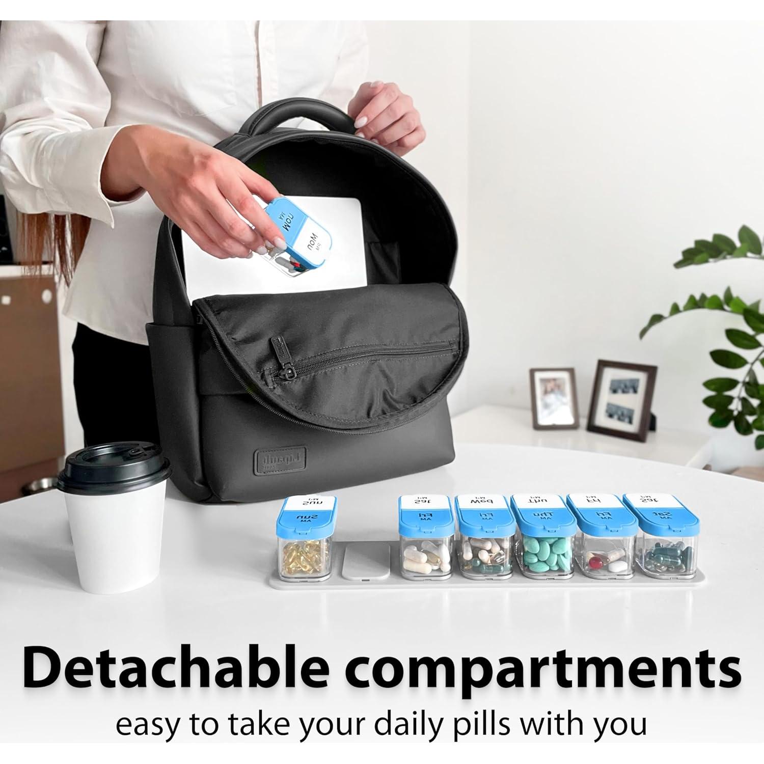 Organizador de Pastillas Semanal XL Bexeen - 2 Veces al Día