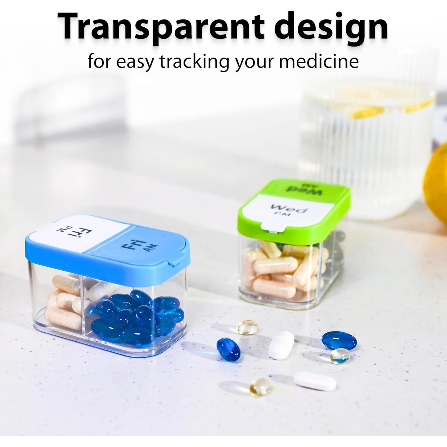 Organizador de Pastillas Semanal XL Bexeen - 2 Veces al Día