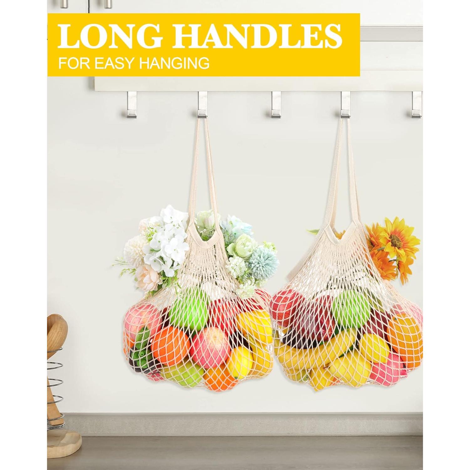 Woanger 24 Bolsas de Compras de Malla de Algodón Reutilizables