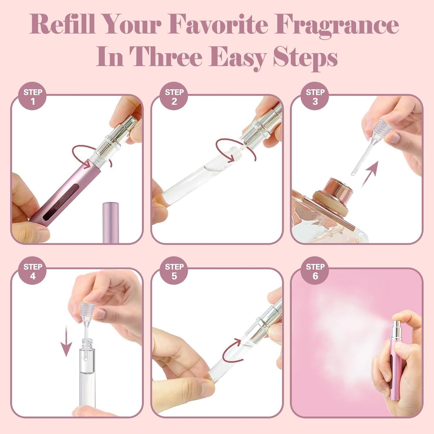 YOCASII 4 Piezas Atomizador de Perfume Reutilizable 8ml