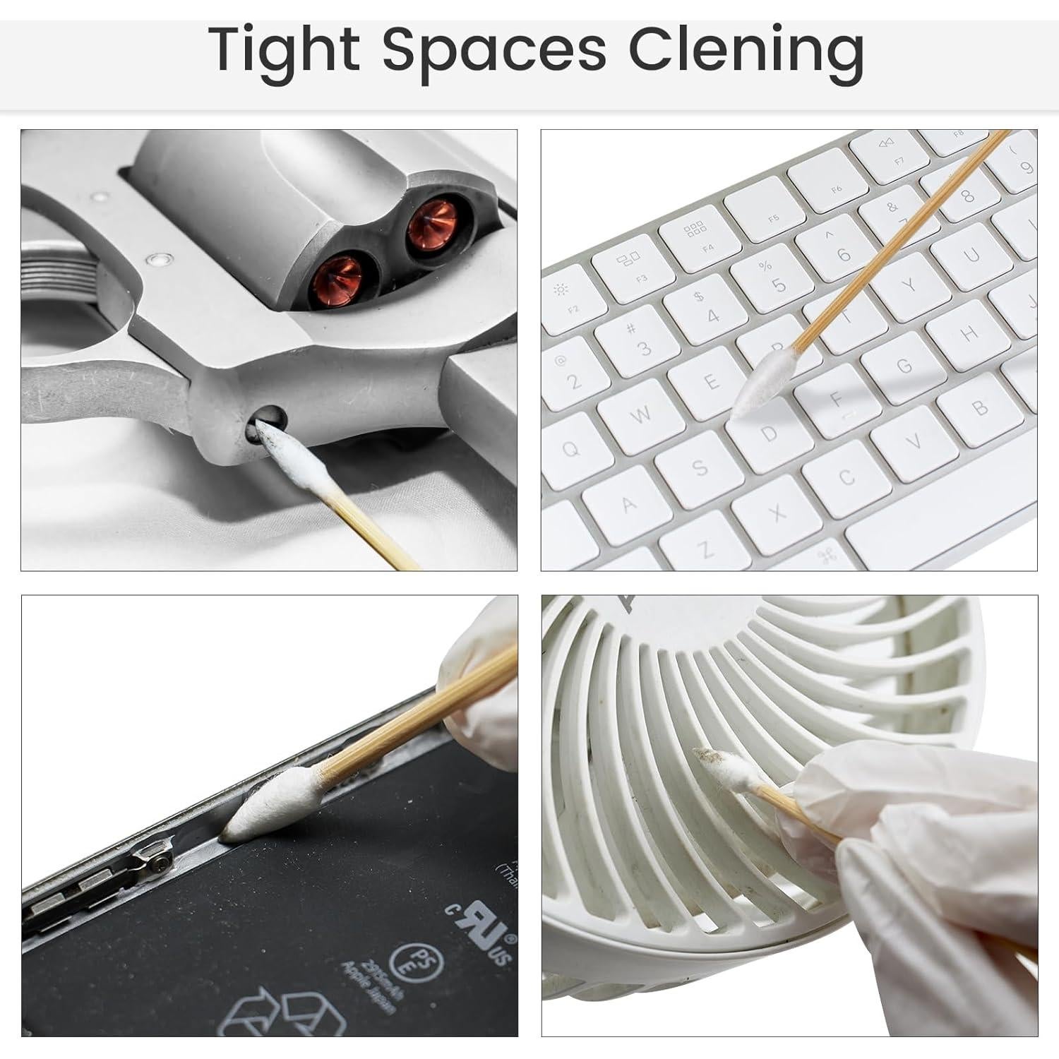 1000 Bastones de Limpieza de Algodón Point-Ring 15.24 cm