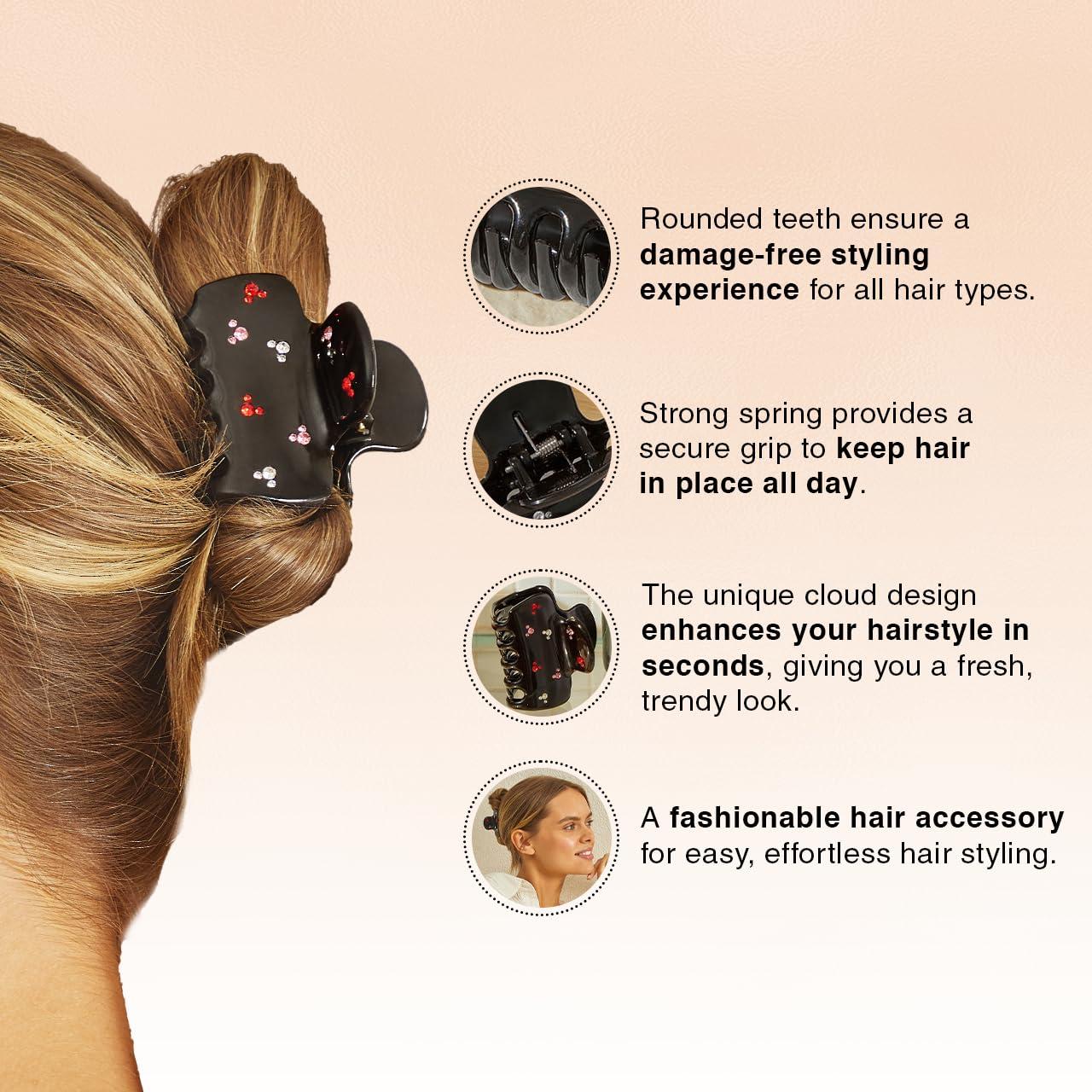 Clip de Garra Kitsch Mickey Minnie con Rhinestones - Negro