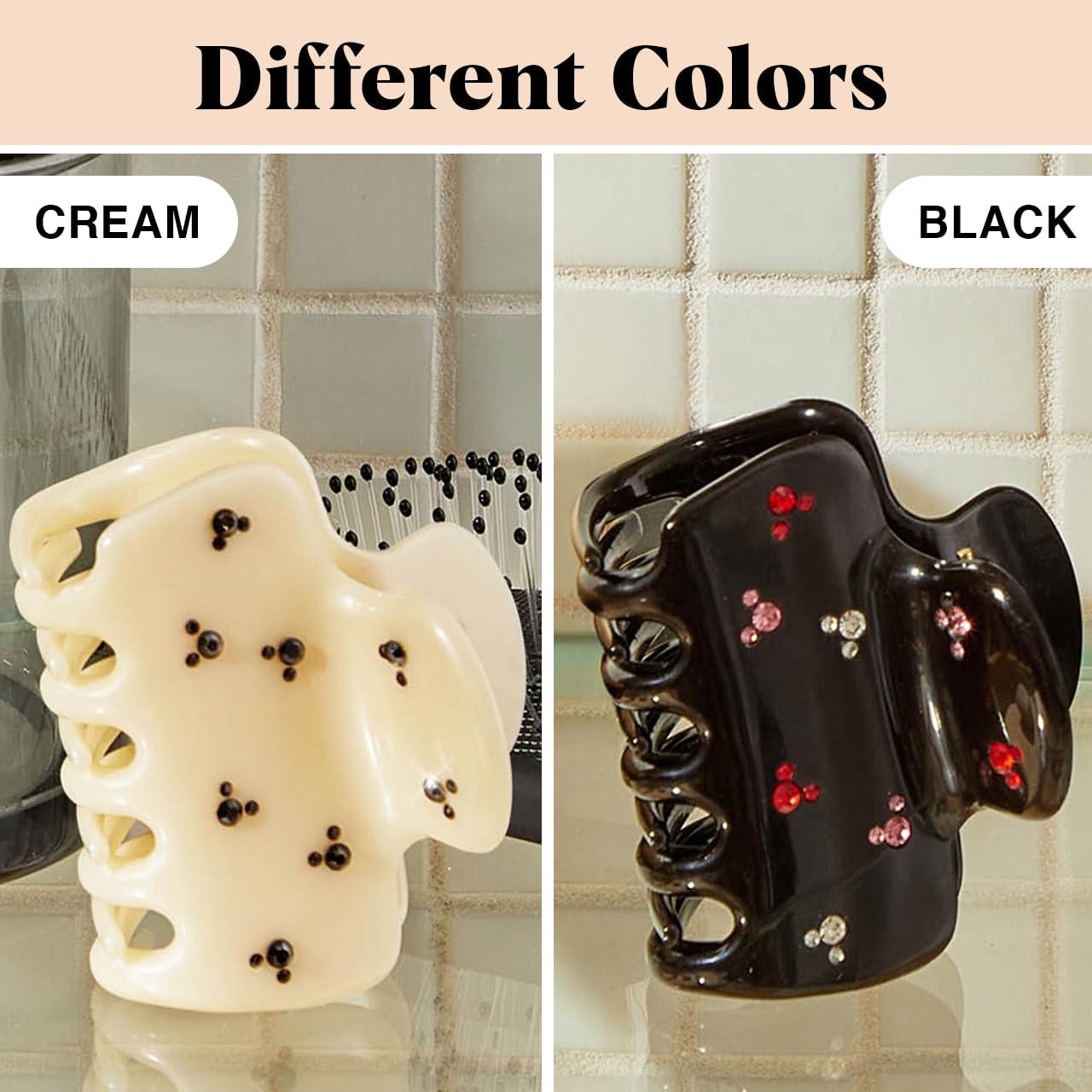 Clip de Garra Kitsch Mickey Minnie con Rhinestones - Negro