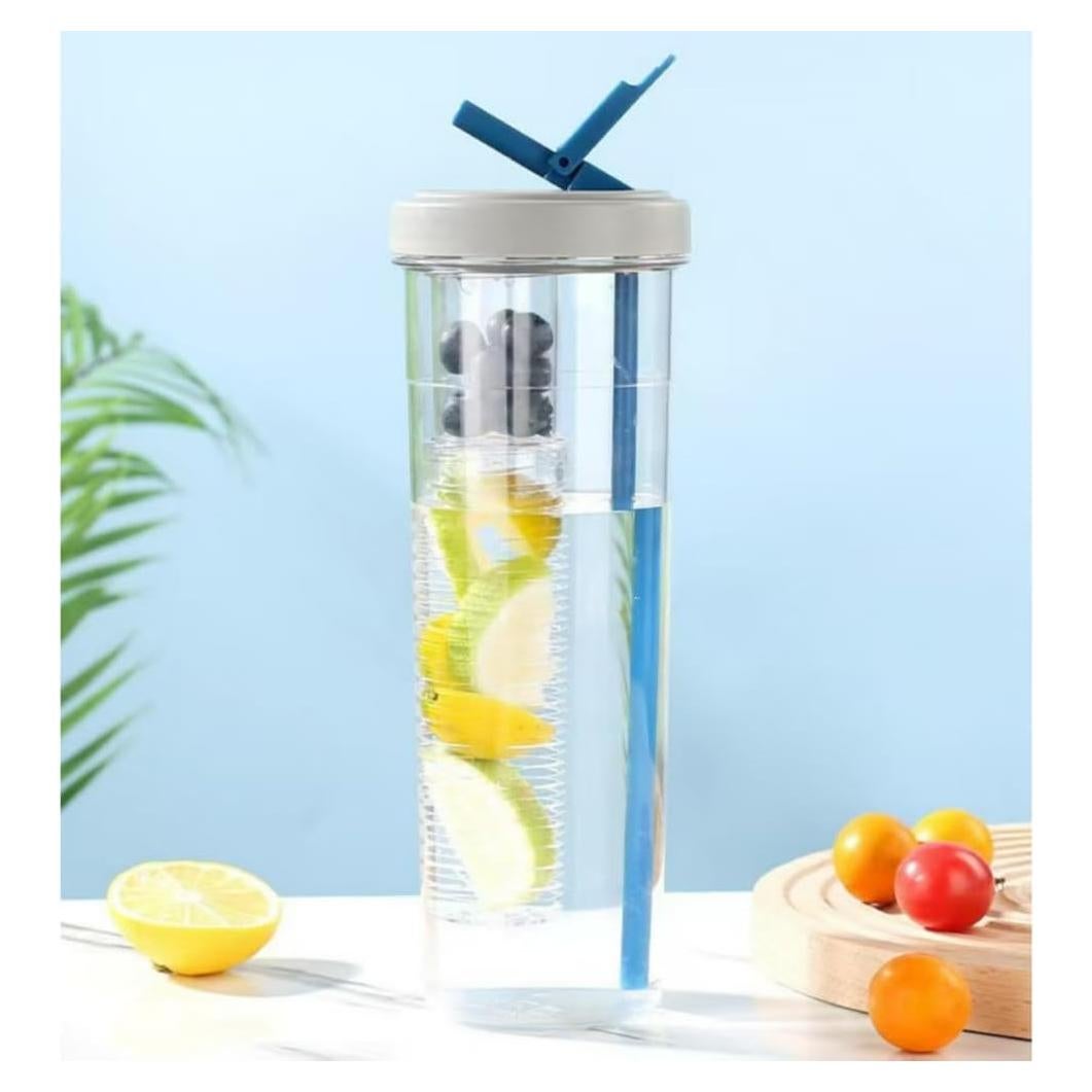 Botella de Agua LFRNZS 0.89L con Infusor de Frutas Azul
