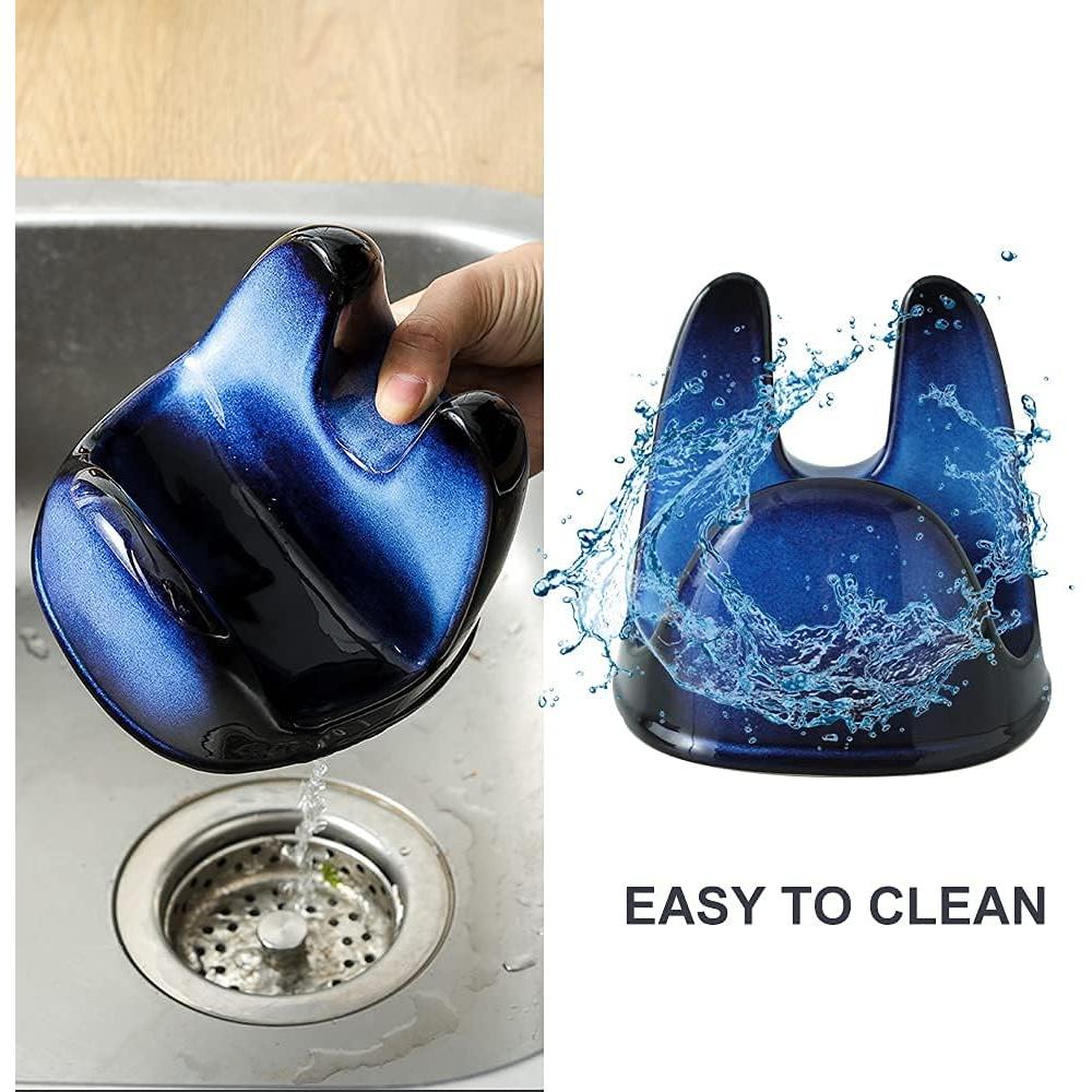 Soporte para Tapa de Olla Nihow Cerámica 14cm Negro y Azul