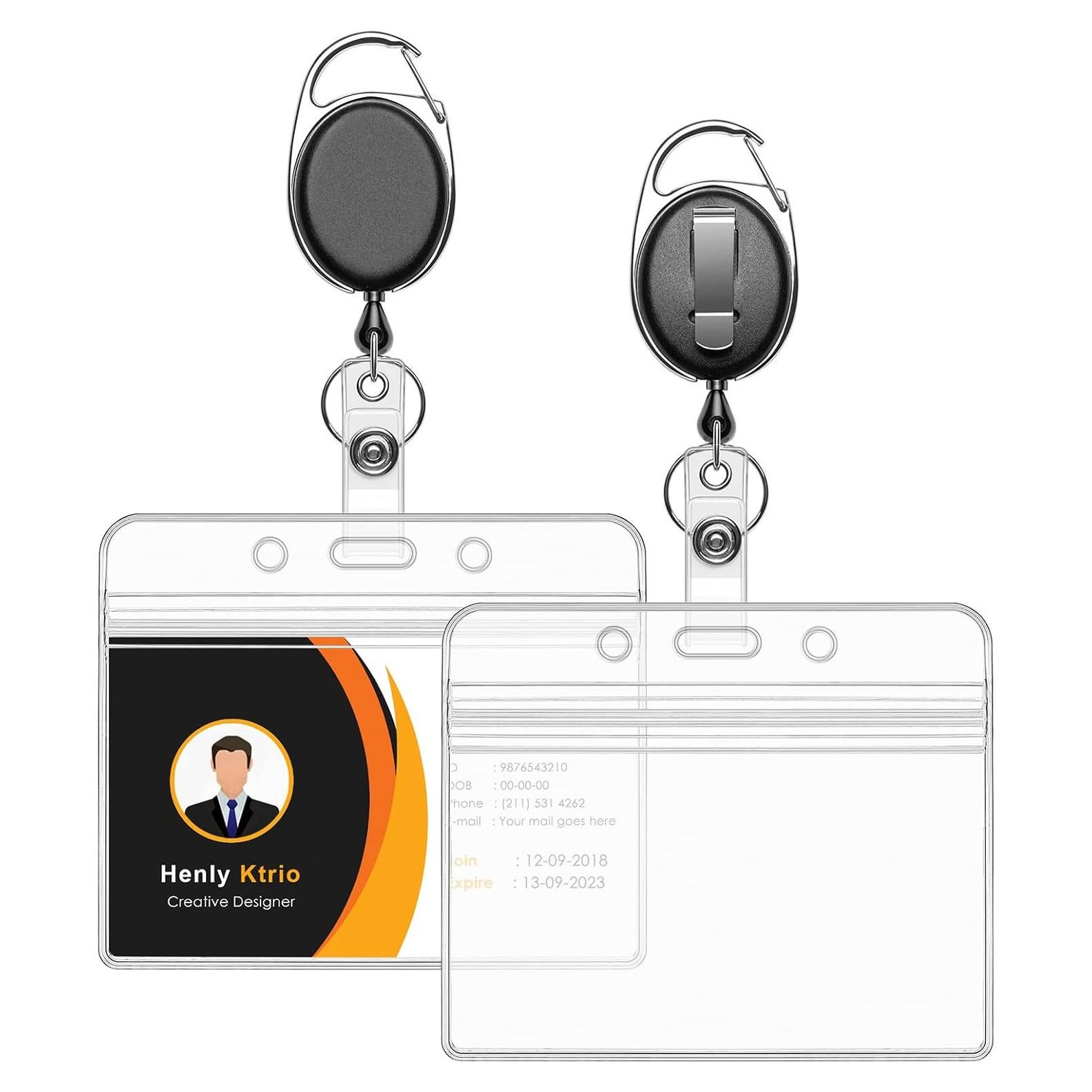 Sujetadores de Identificación KTRIO 2 Pcs Horizontal con Clip