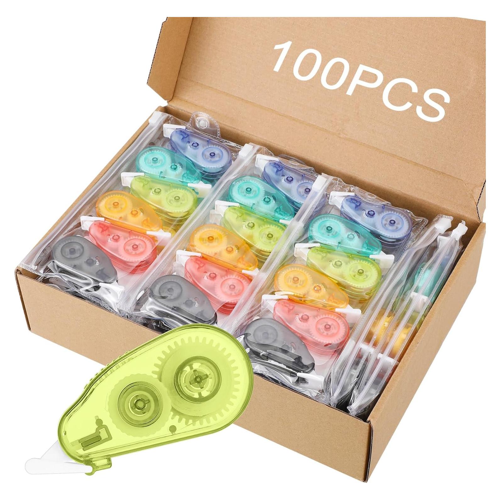 Chivao 100 Cintas Correctoras Plásticas Coloridas 4m