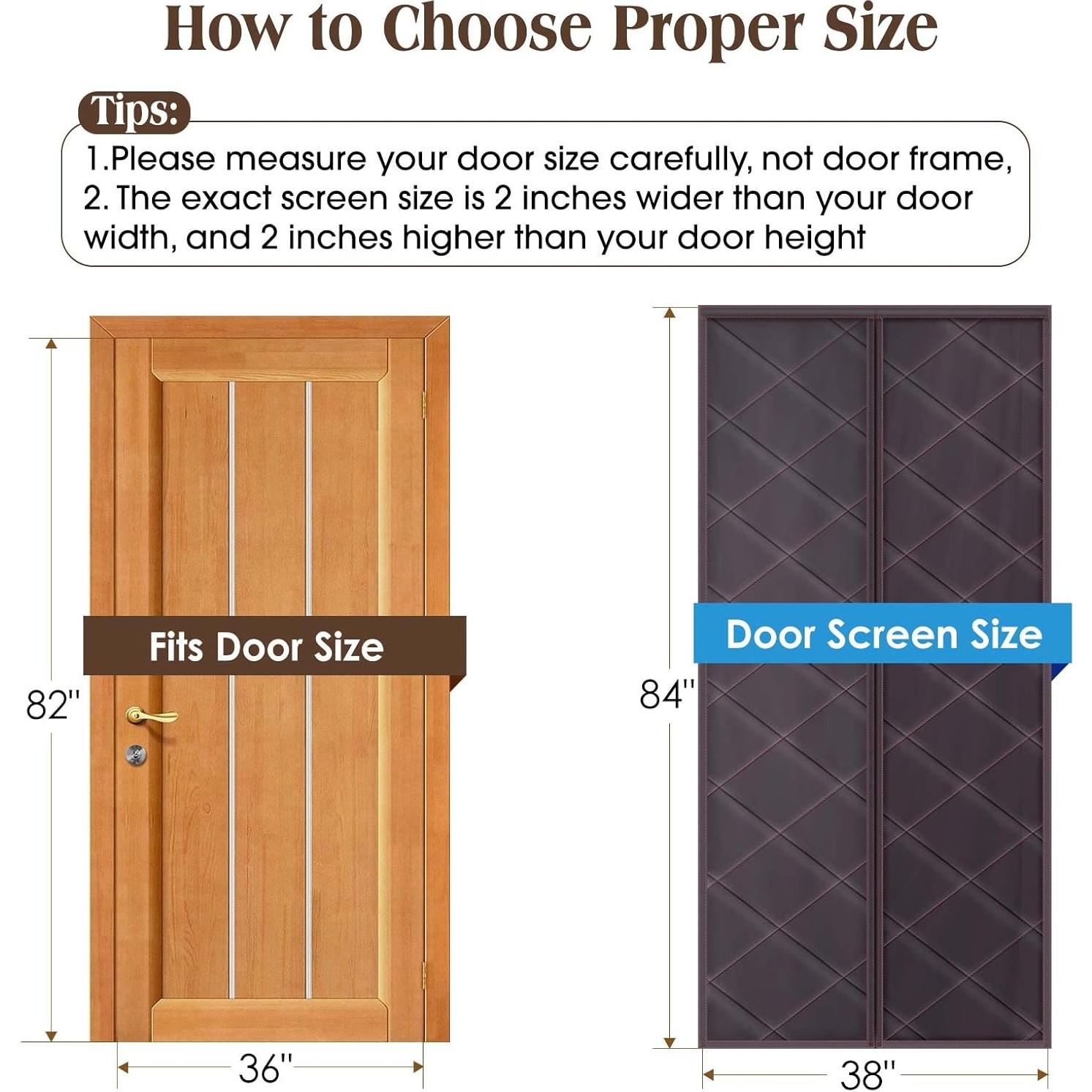 Pantalla de Puerta Magnética Faiyral 91x208 cm Aislante Café