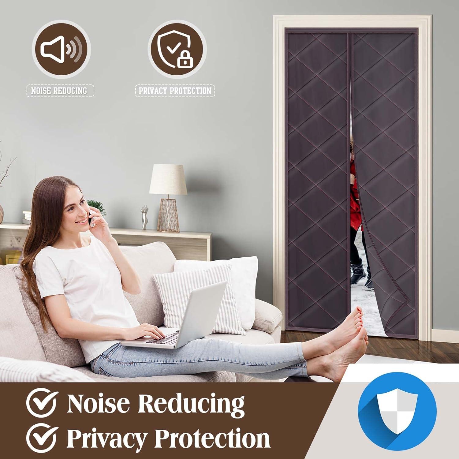 Pantalla de Puerta Magnética Faiyral 91x208 cm Aislante Café