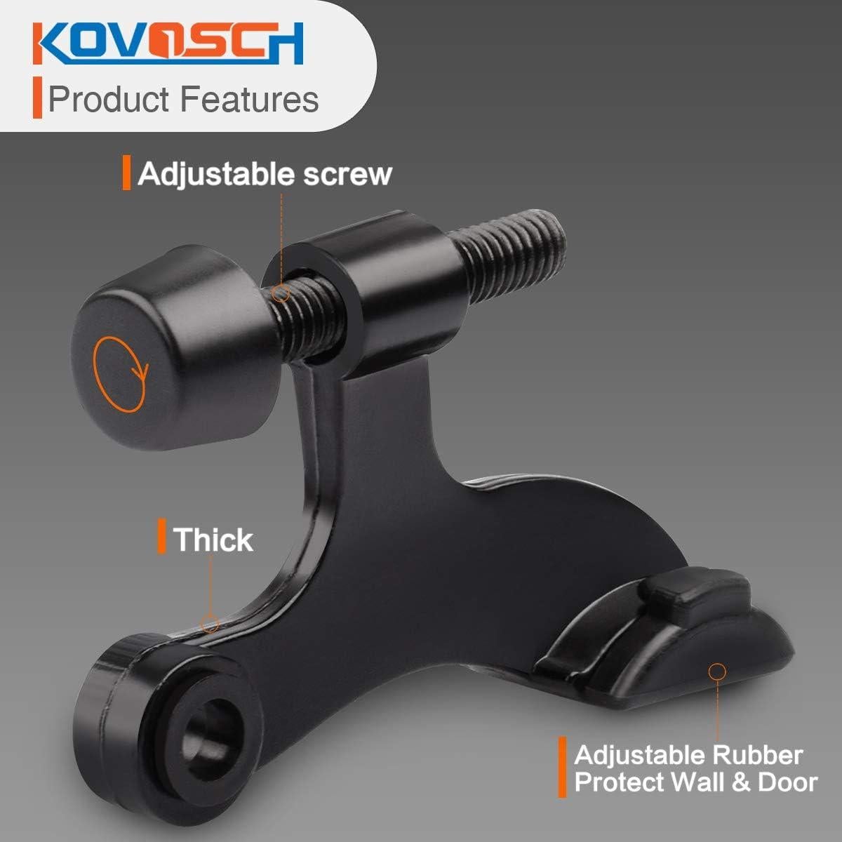 Parada de Puerta KOVOSCH con Pasador Ajustable - 2 Piezas Negro