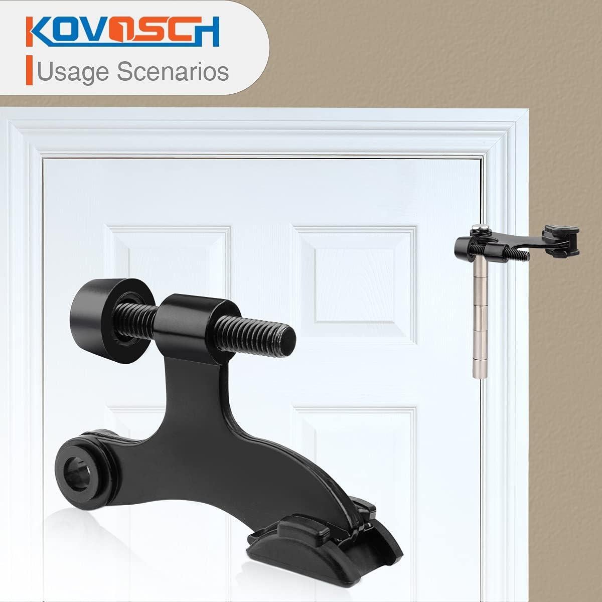 Parada de Puerta KOVOSCH con Pasador Ajustable - 2 Piezas Negro