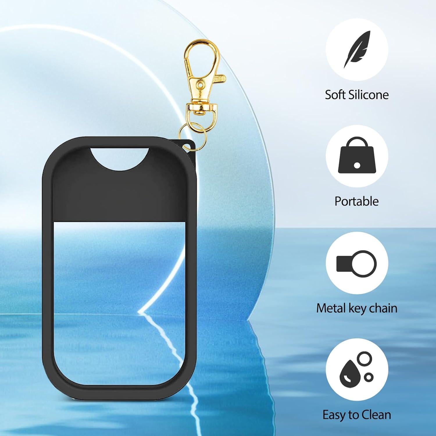 Funda de Silicona COCGVEL para Spray Desinfectante 30 ml Negro