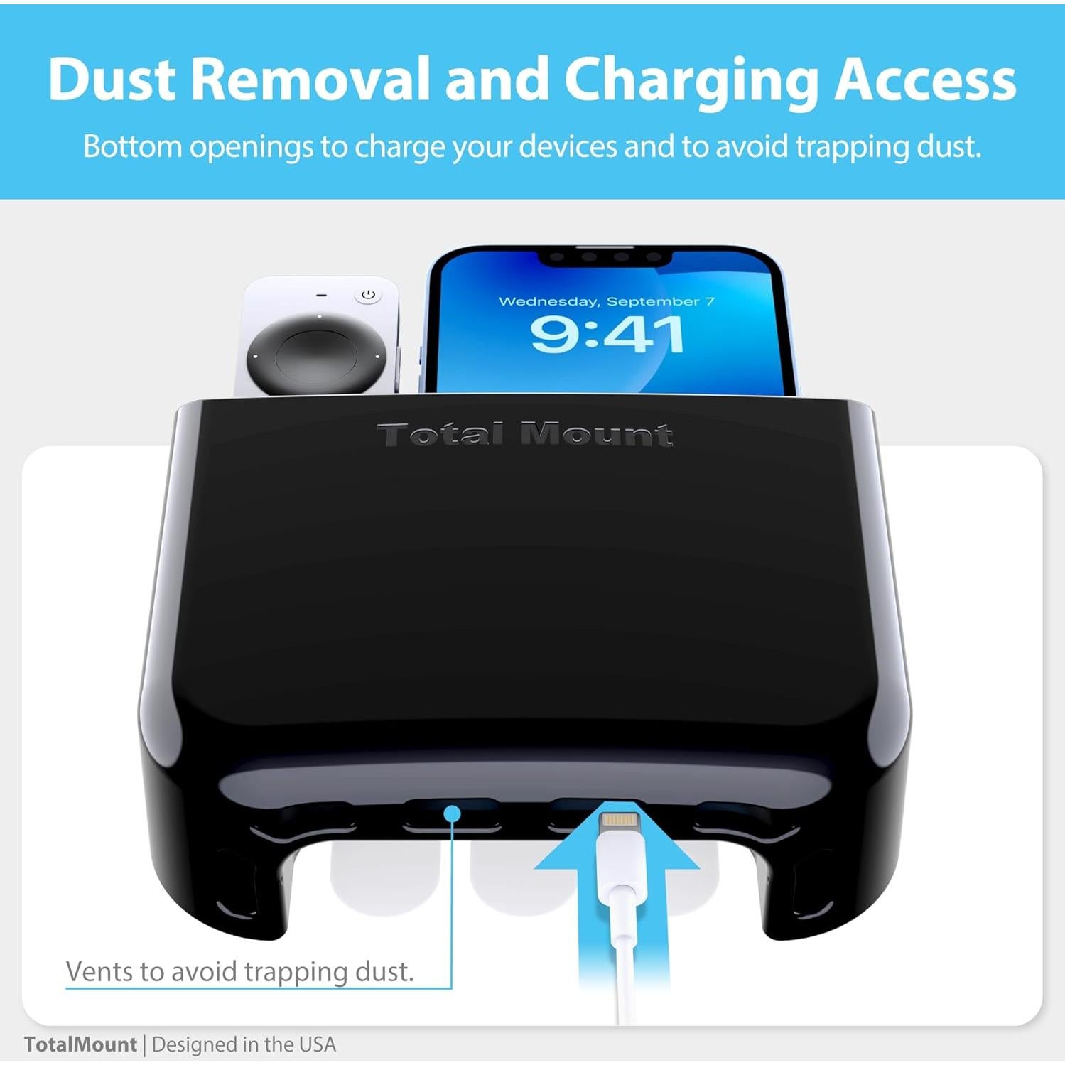 Soporte de Control Remoto TotalMount Negro - Sin Agujeros - 1 Unidad