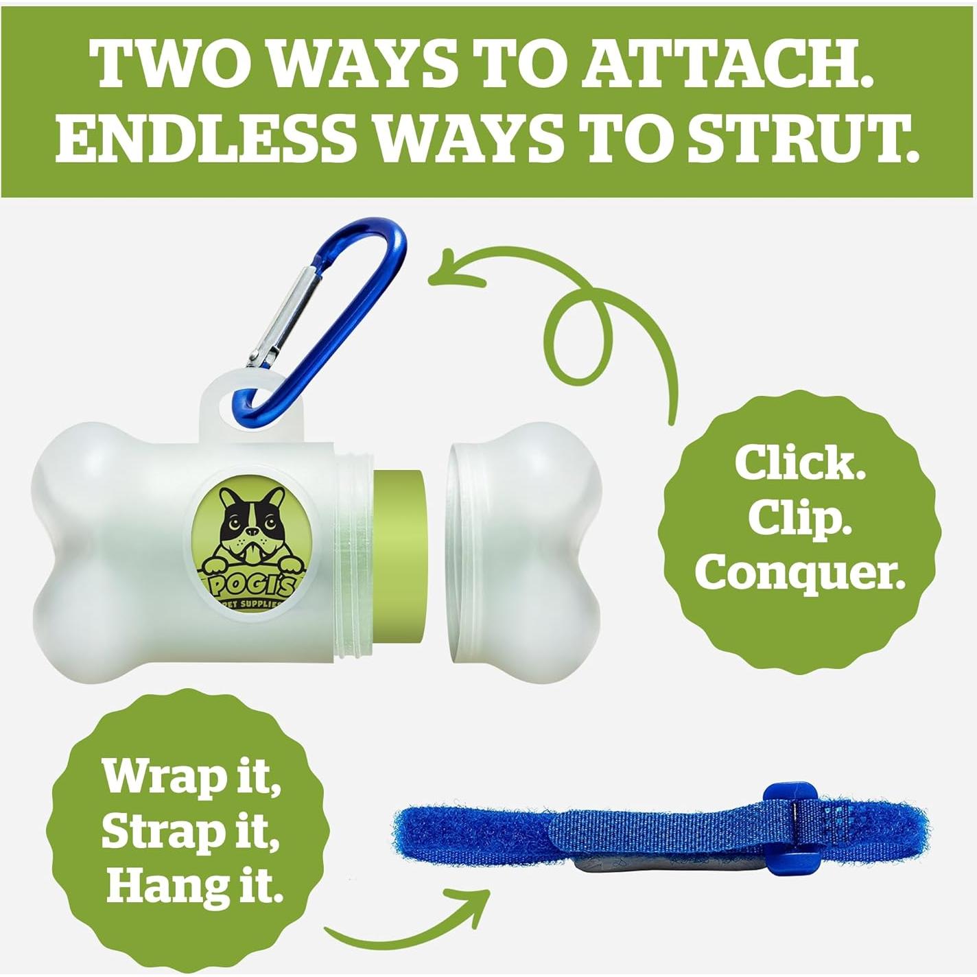 Dispensador de Bolsas de Excremento de Perro Pogi's - Incluye 15 Bolsas