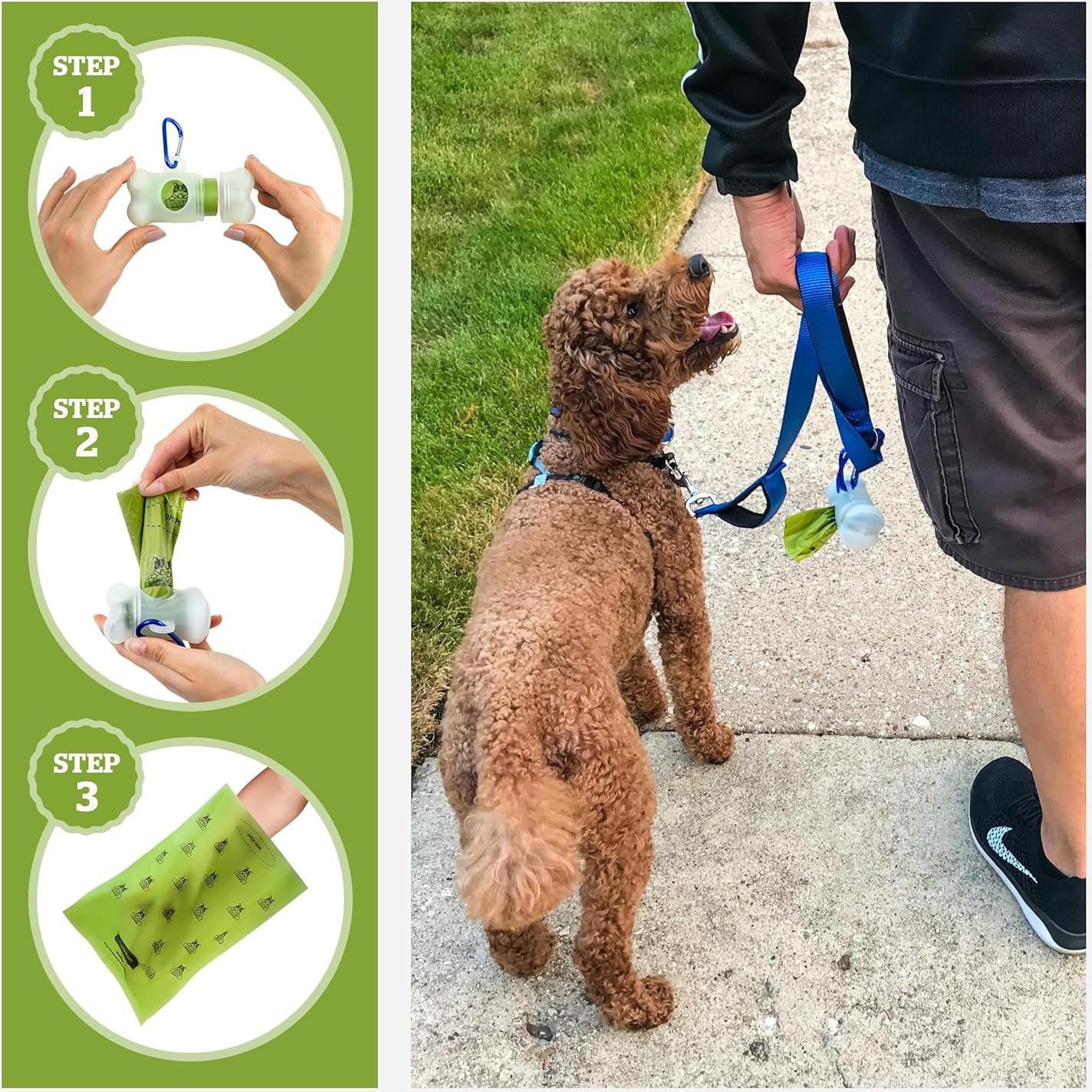 Dispensador de Bolsas de Excremento de Perro Pogi's - Incluye 15 Bolsas