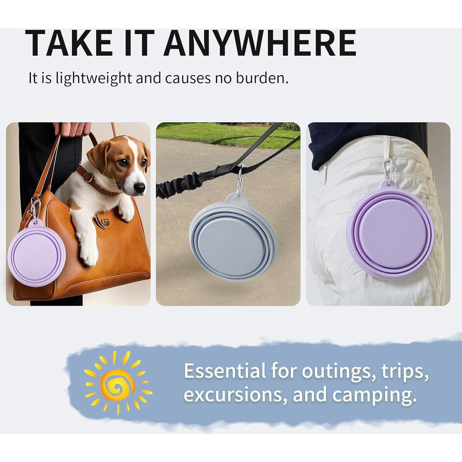 Tazones Plegables para Perros TECOPH 22 OZ Silicona Portátil