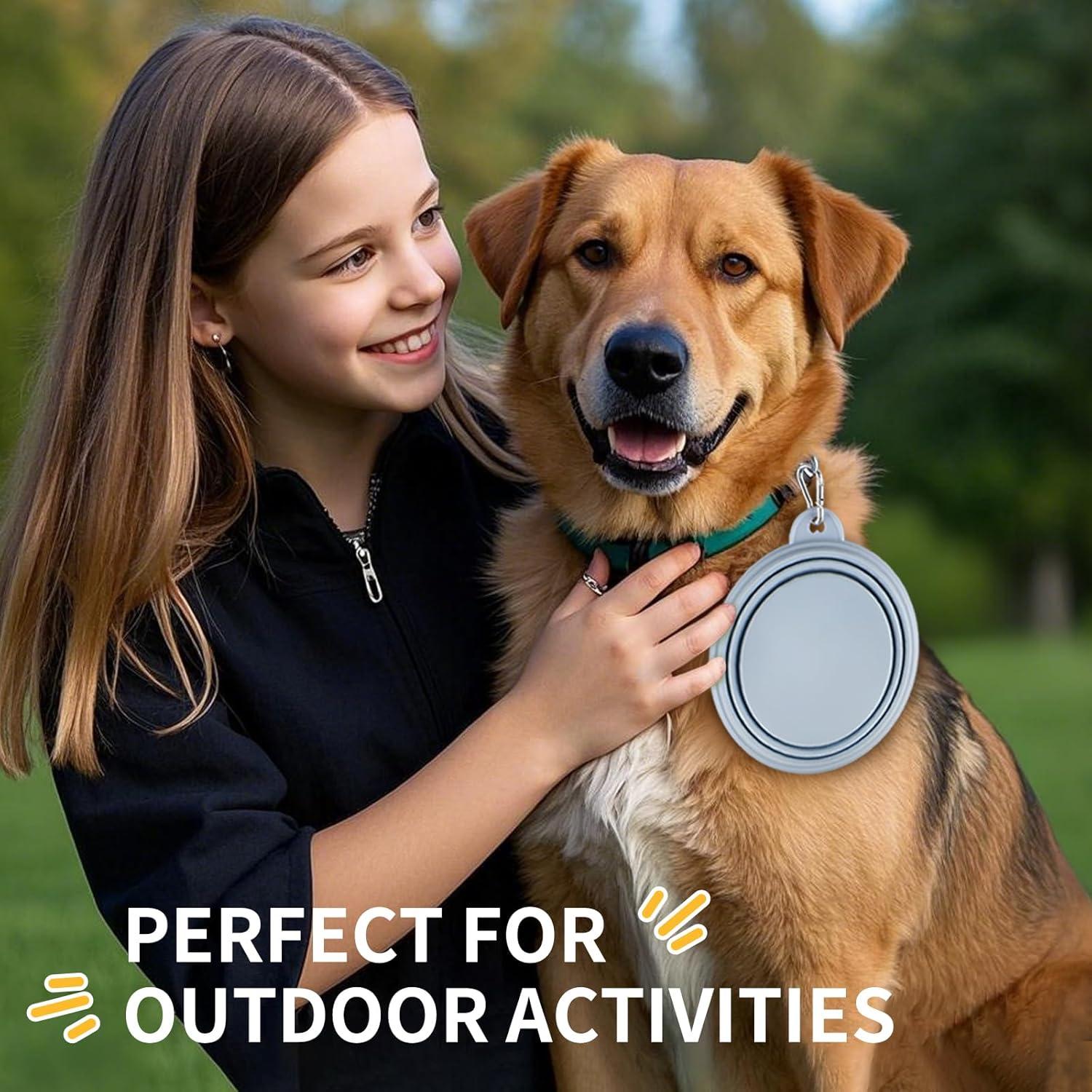 Tazones Plegables para Perros TECOPH 22 OZ Silicona Portátil