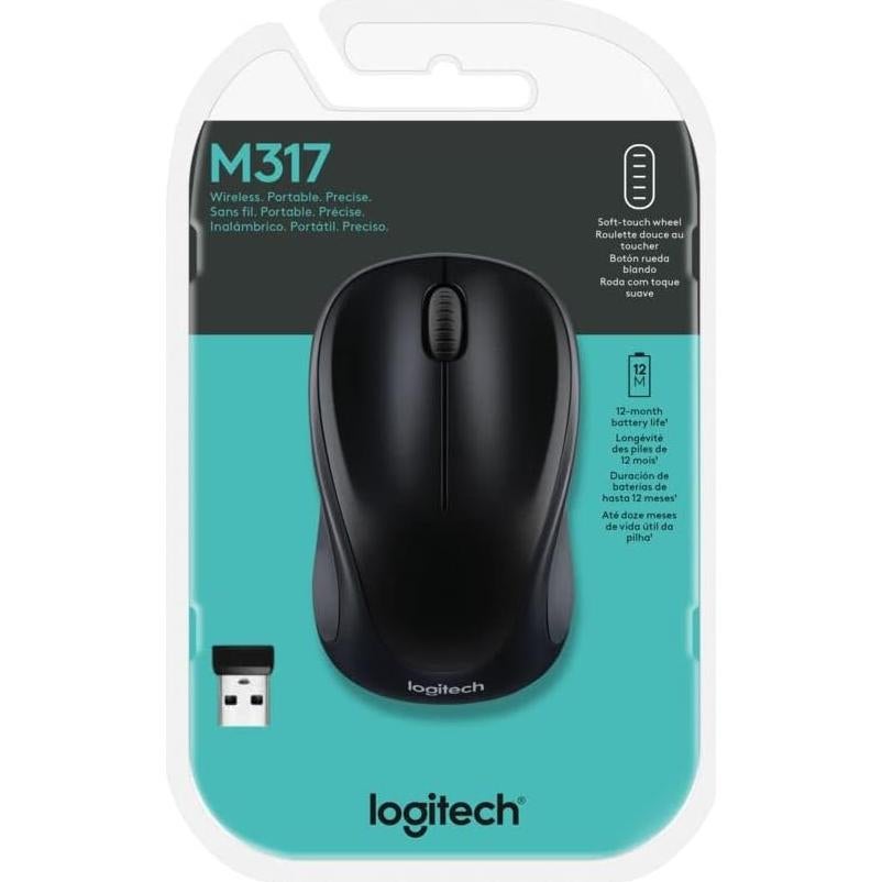 Ratón Inalámbrico Logitech M317 - 2.4 GHz, 1000 DPI, Negro