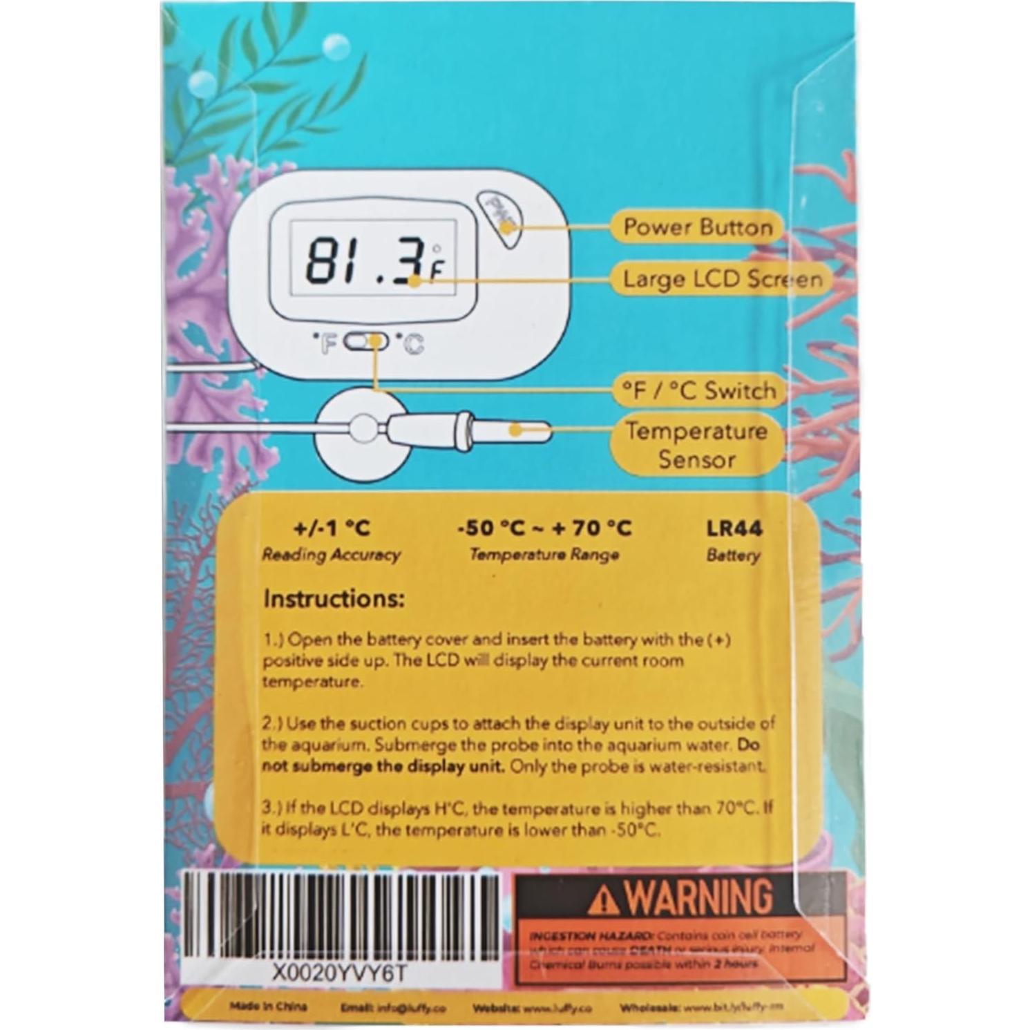 Termómetro Digital SunGrow para Acuario Tropical - Precisión Celsius