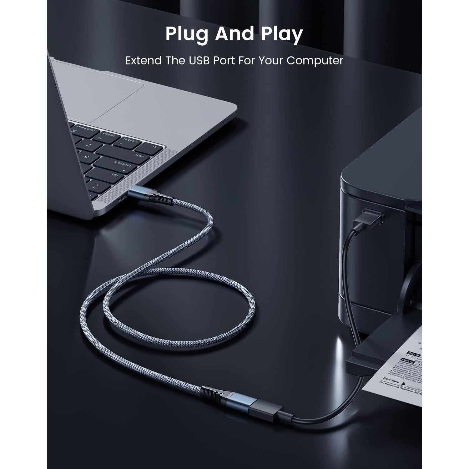 Cable de Extensión USB ANDTOBO 1.0m Tipo A Macho a Hembra