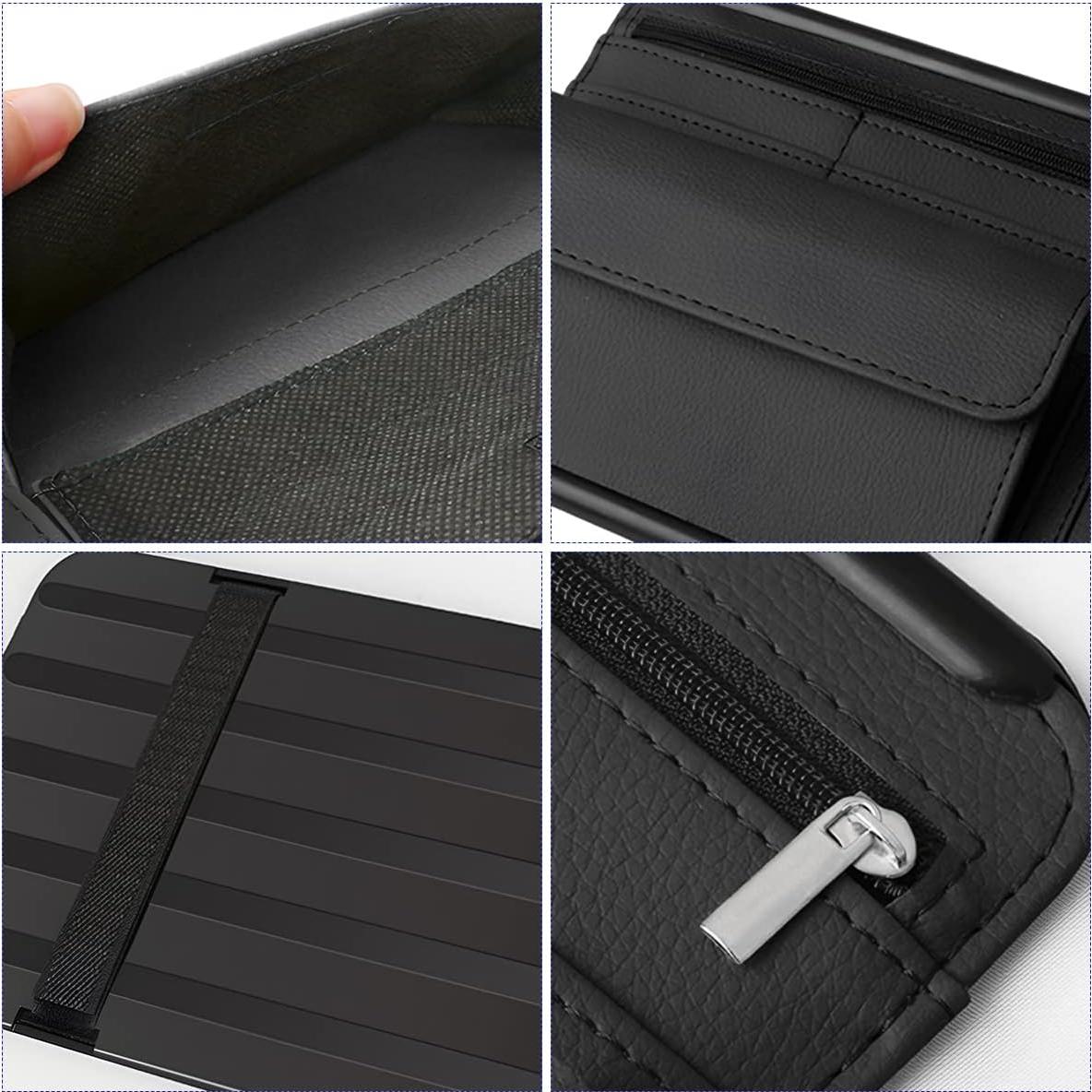 Organizador de Visera de Coche Zipelo Negro con Múltiples Bolsillos