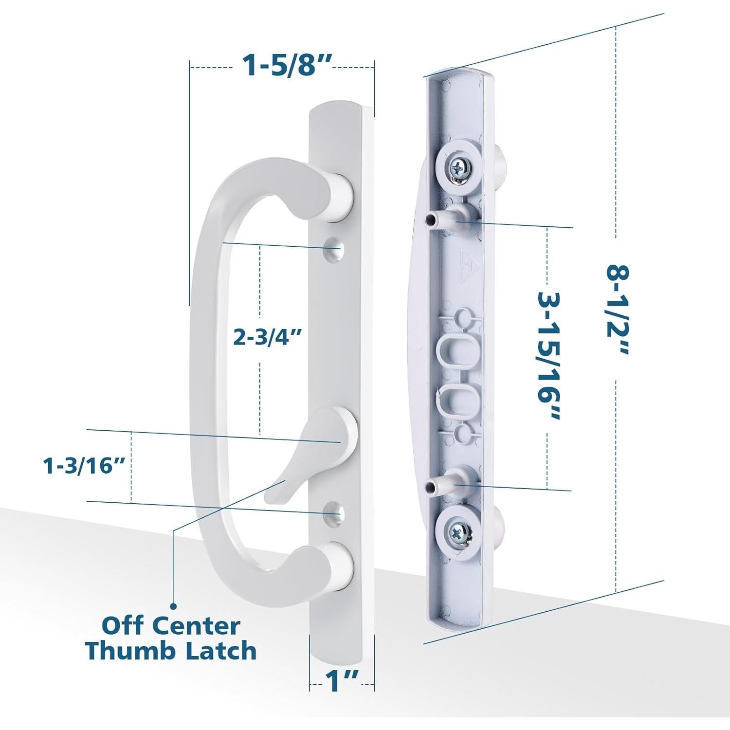 Juego de Manijas para Puertas Corredizas Zinkitool Blanco
