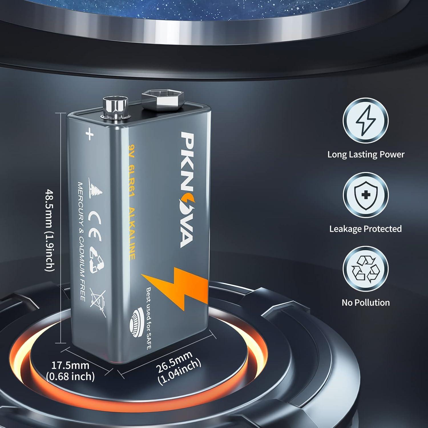Baterías Alcalinas 9V PKNOVA - Paquete de 6 Unidades Duraderas