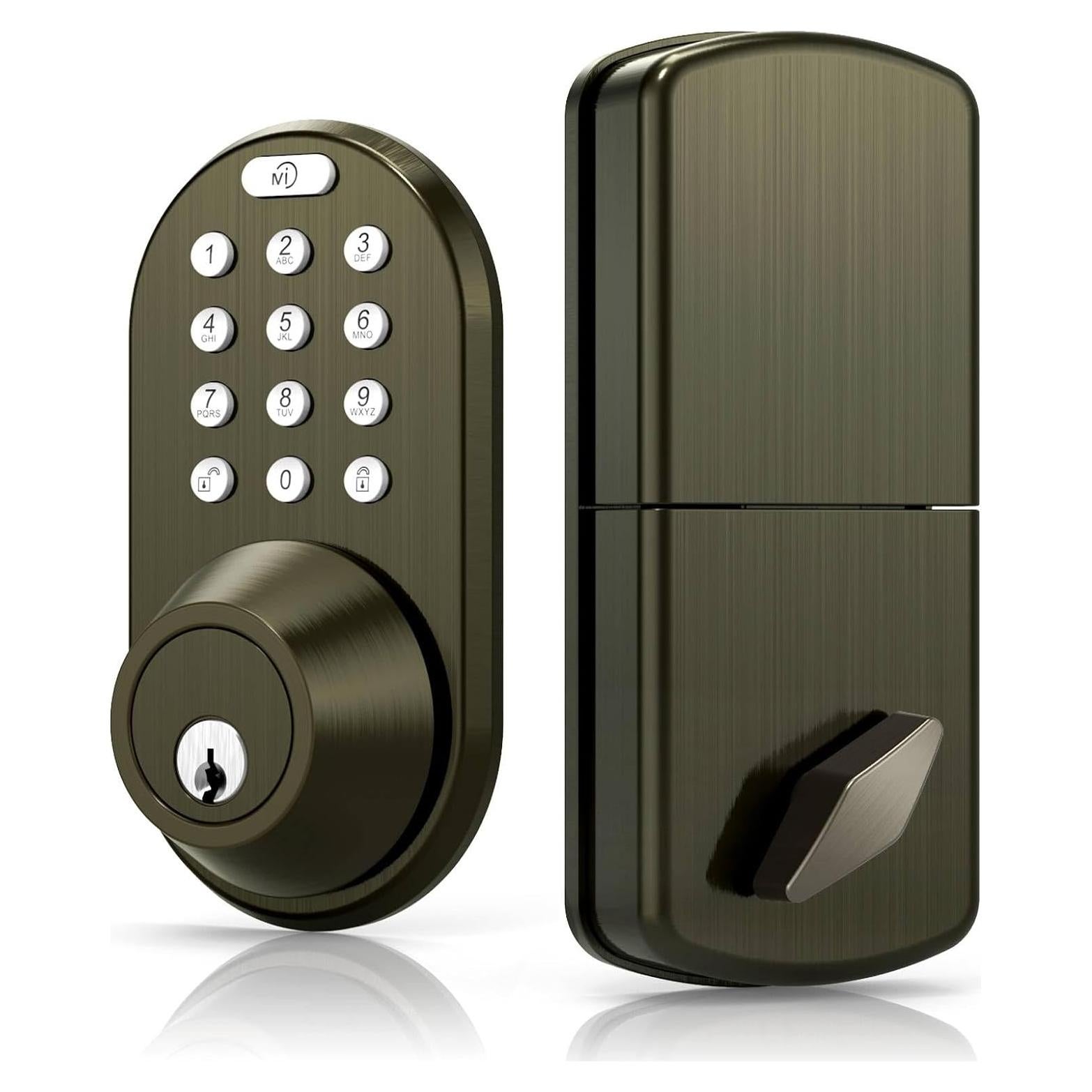 Cerradura Electrónica MiLocks con Teclado y 15 Códigos - Brass Antiguo